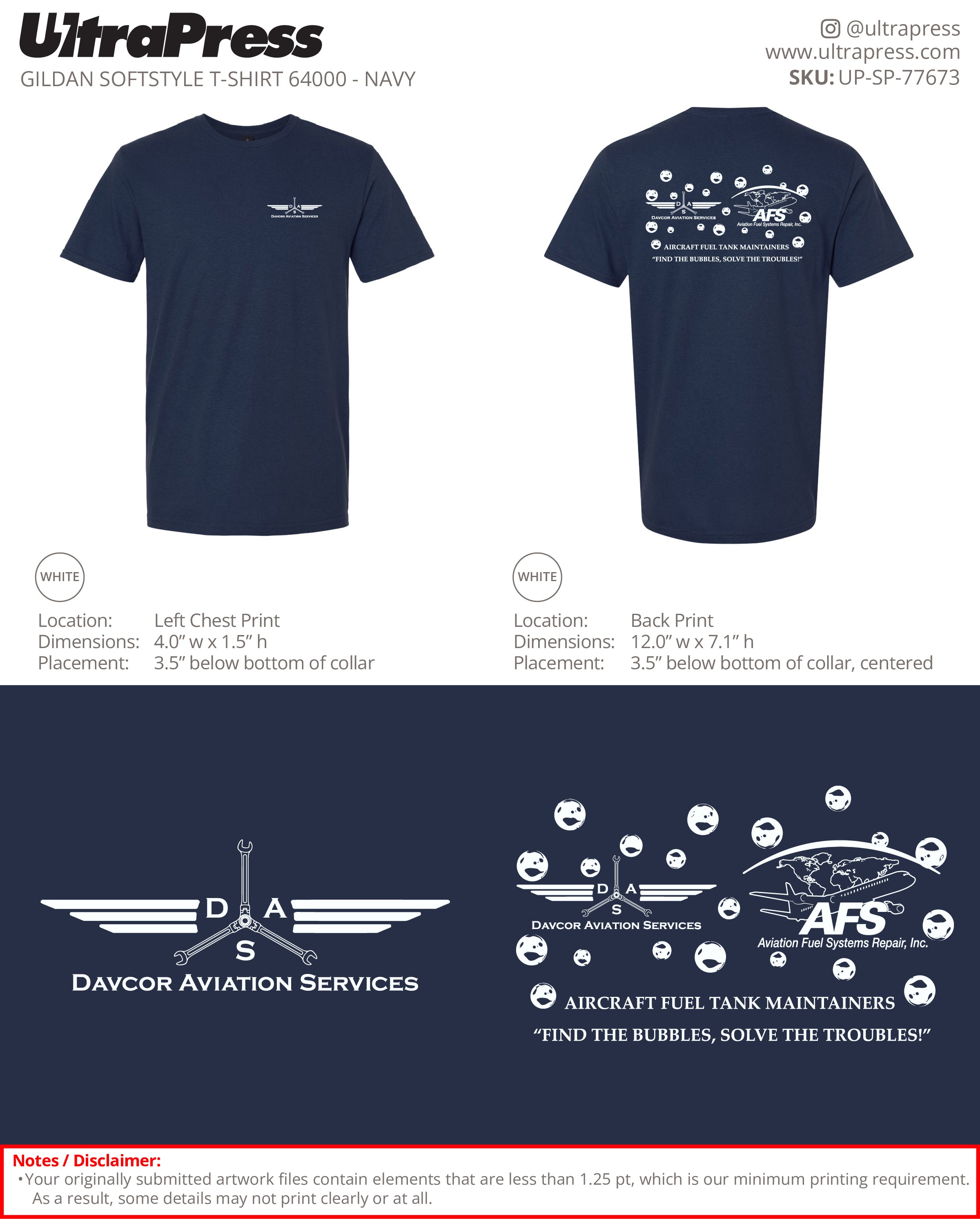 UP-SP-77673 Davcor Aviation Services - Dayna Zunker 100 Min Qty (Bulk)