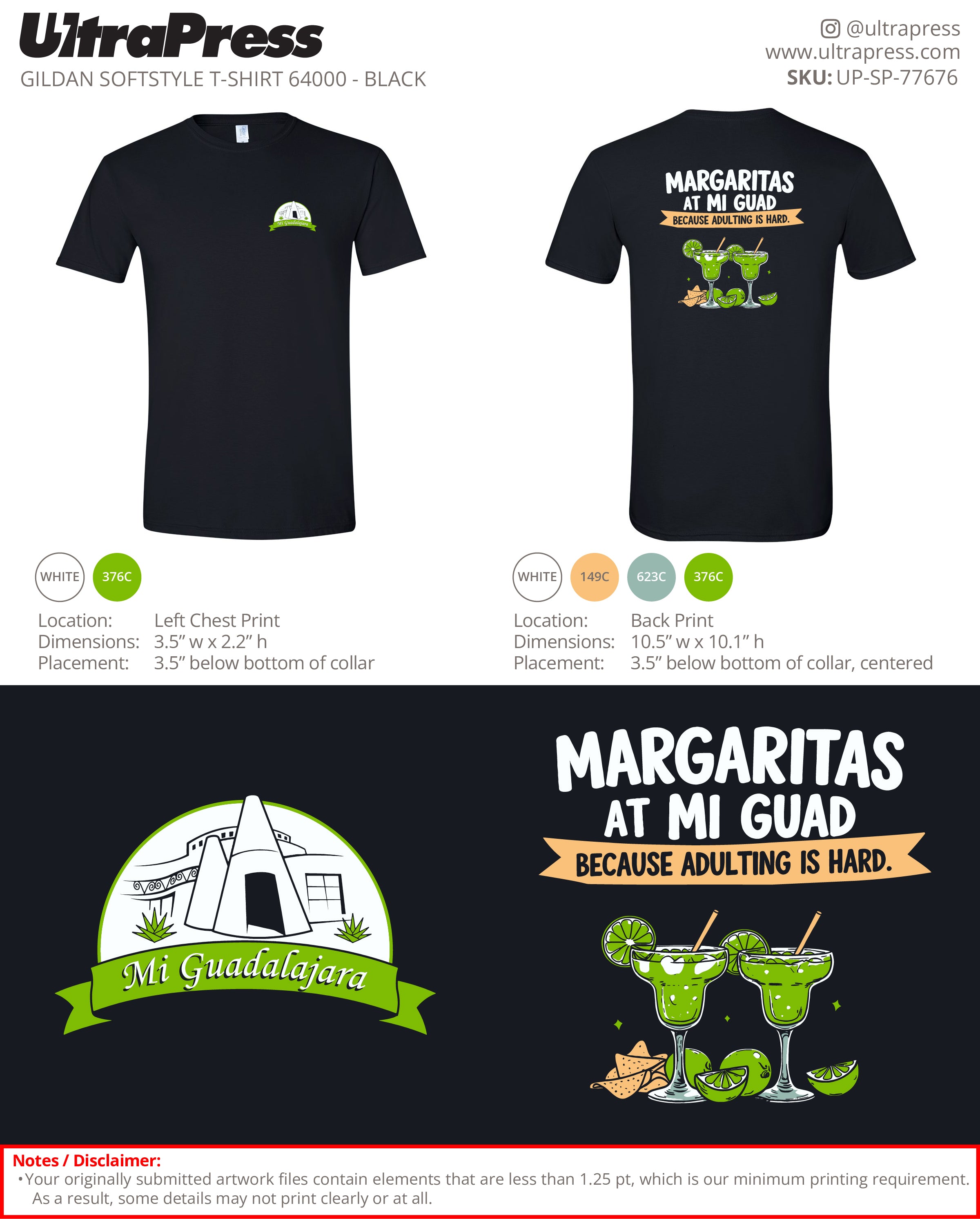 UP-SP-77676 Margaritas at Mi Guad - Mi Guadalajara (New Lime Design) 100 Min Qty (Bulk)