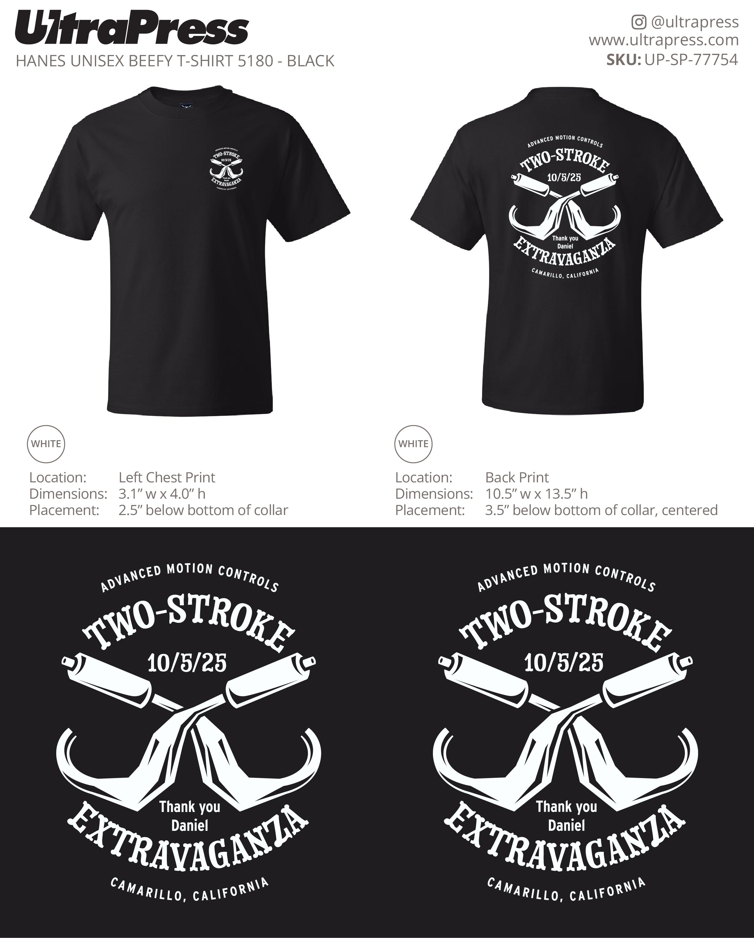 UP-SP-77754 2 Stroke Extravaganza 2025 White Ink - Mike 100 Min Qty (Bulk)