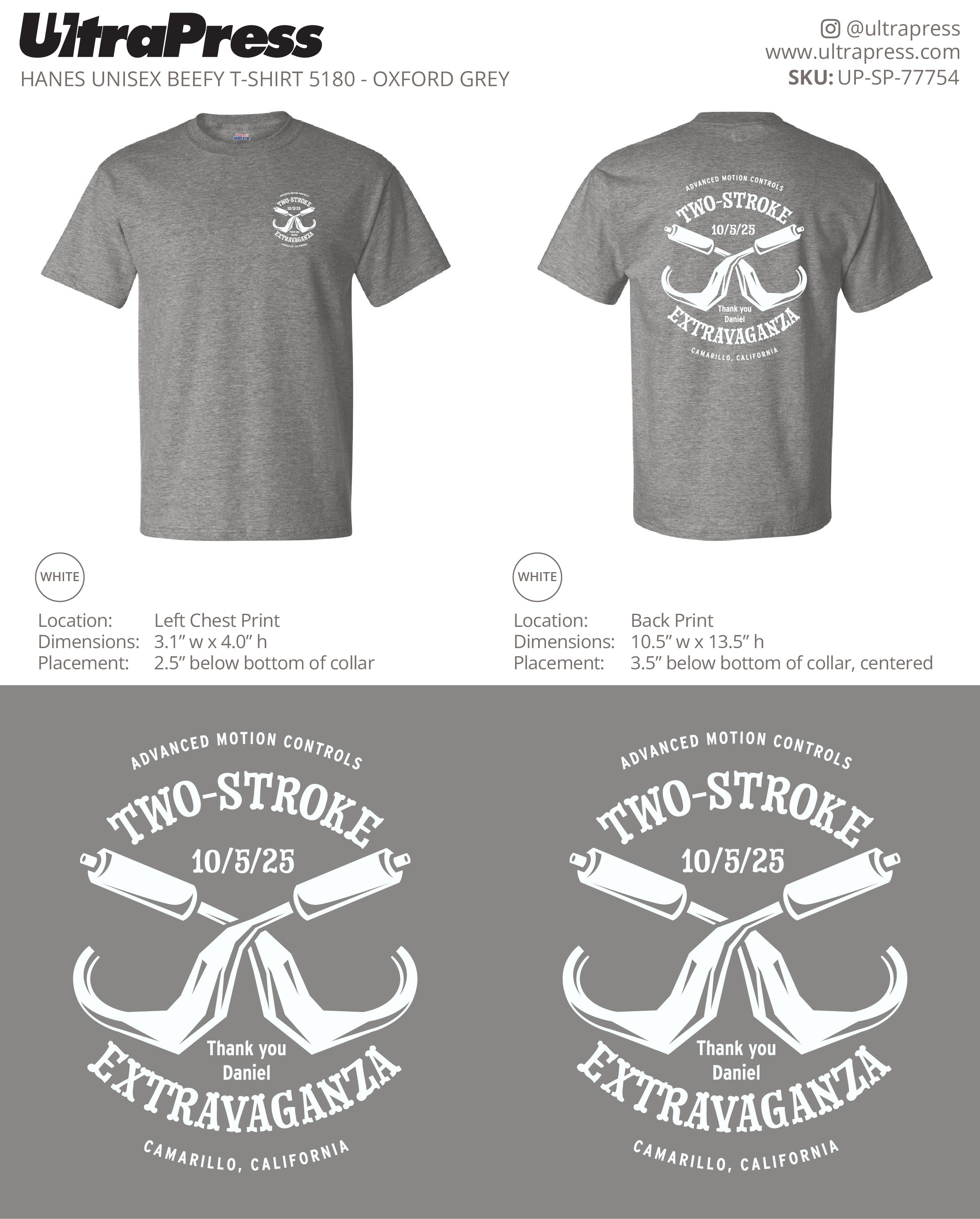 UP-SP-77754 2 Stroke Extravaganza 2025 White Ink - Mike 100 Min Qty (Bulk)