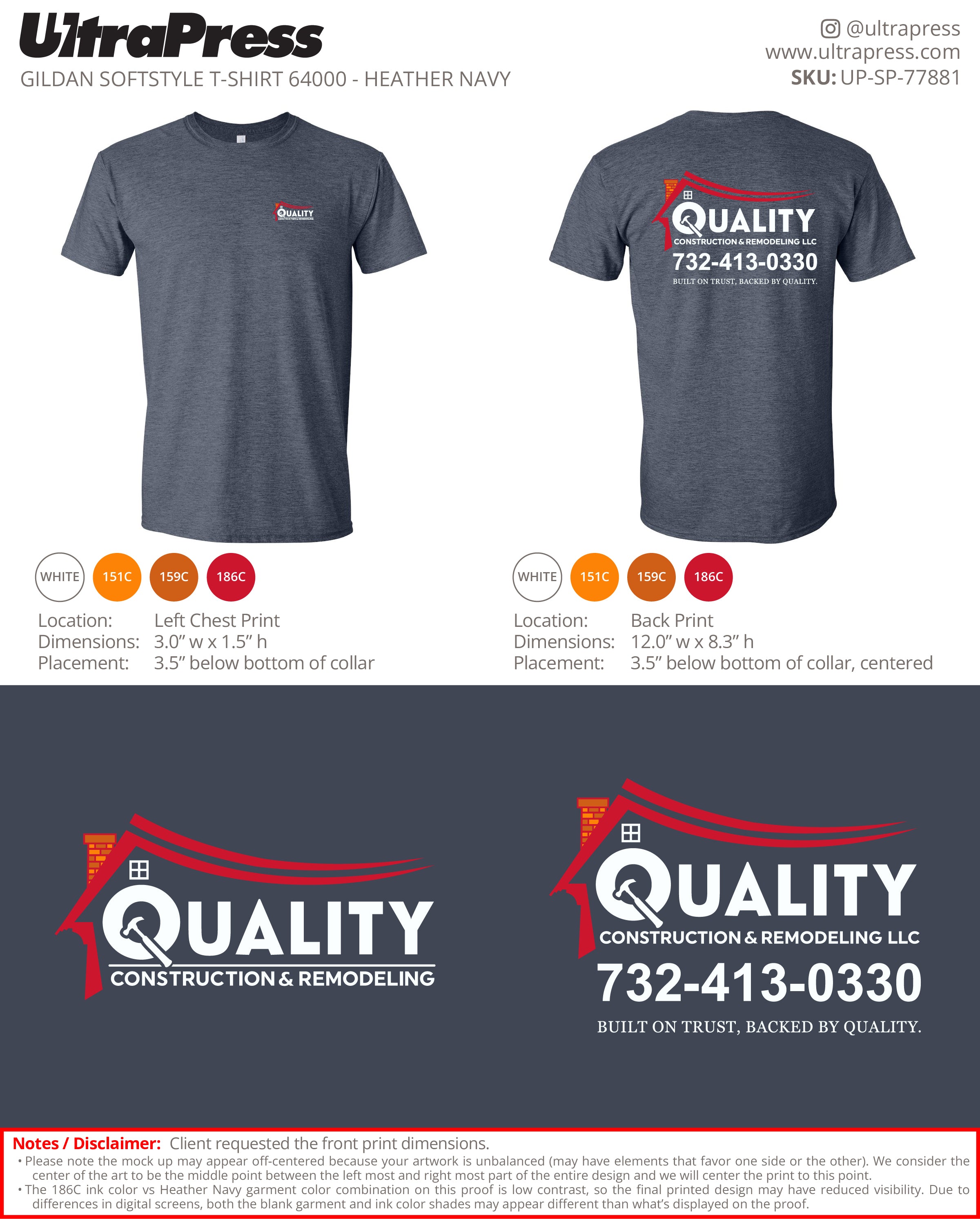 UP-SP-77881 Quality Construction & Remodeling - Irma Bottino 100 Pieces Package (Bulk)