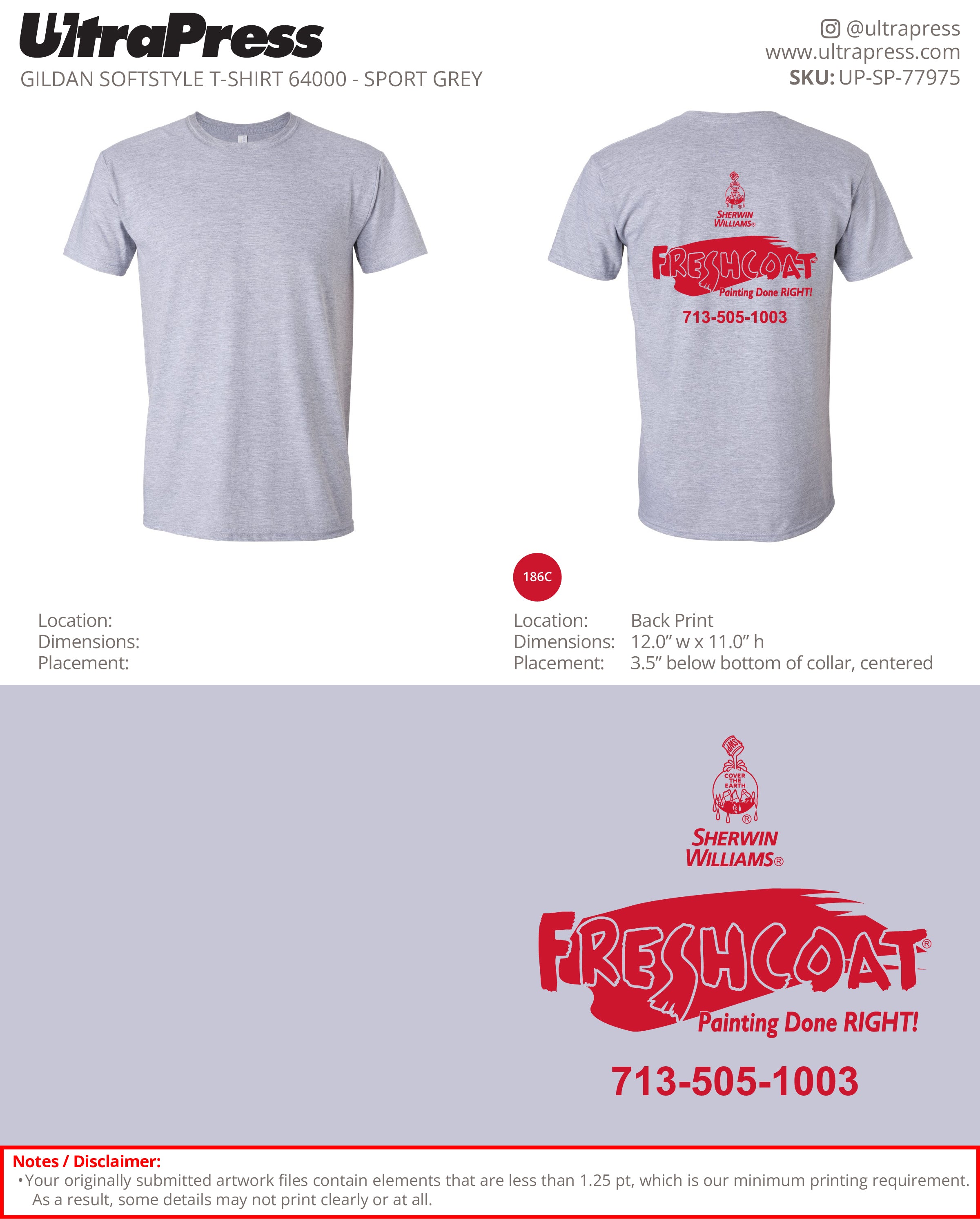 UP-SP-77975 FRESHCOAT with Sherwin Williams logo - Nidia Reta 100 Min Qty (Bulk)