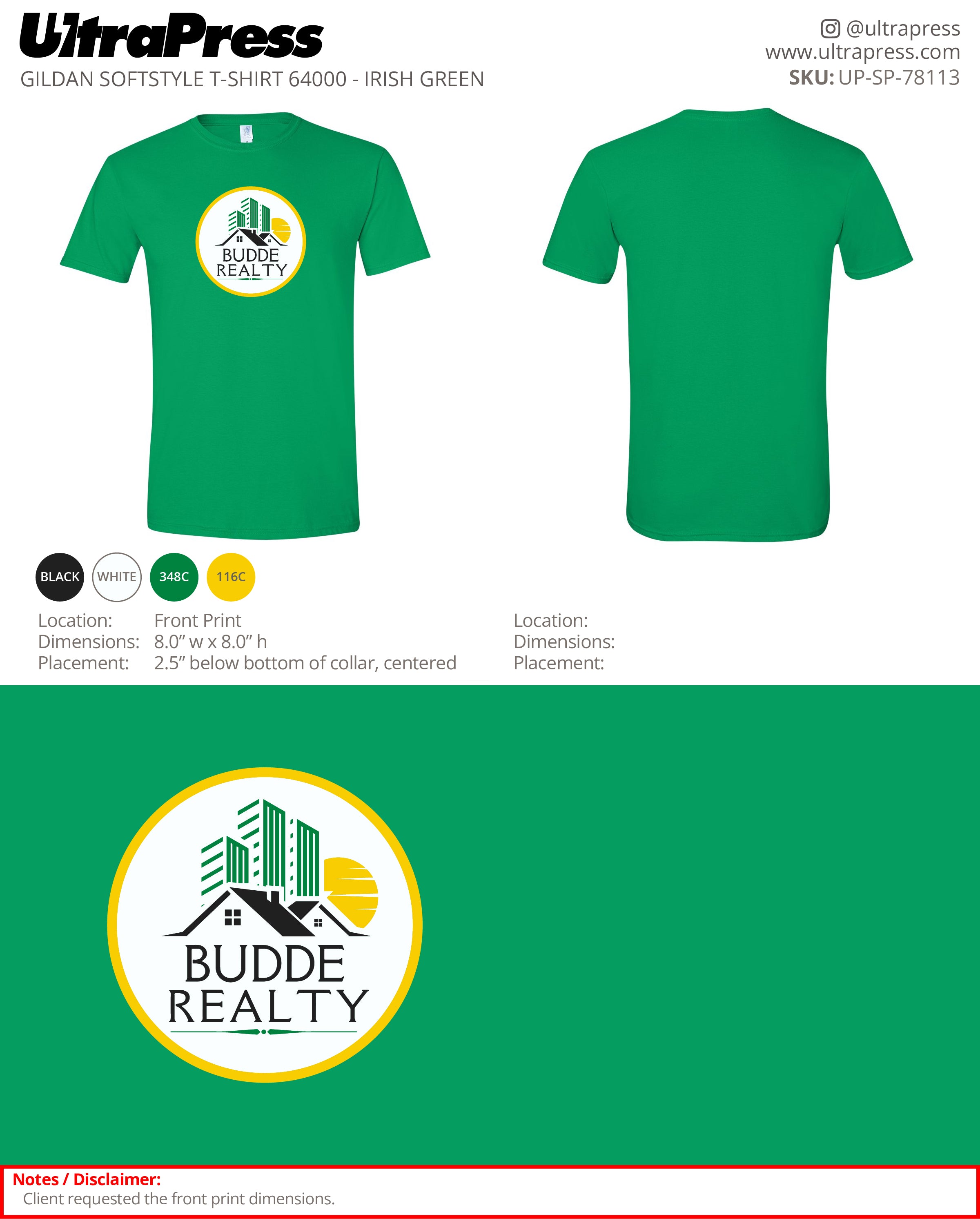 UP-SP-78113 Budde Realty - Melanie Budde 100 Min Qty (Bulk)