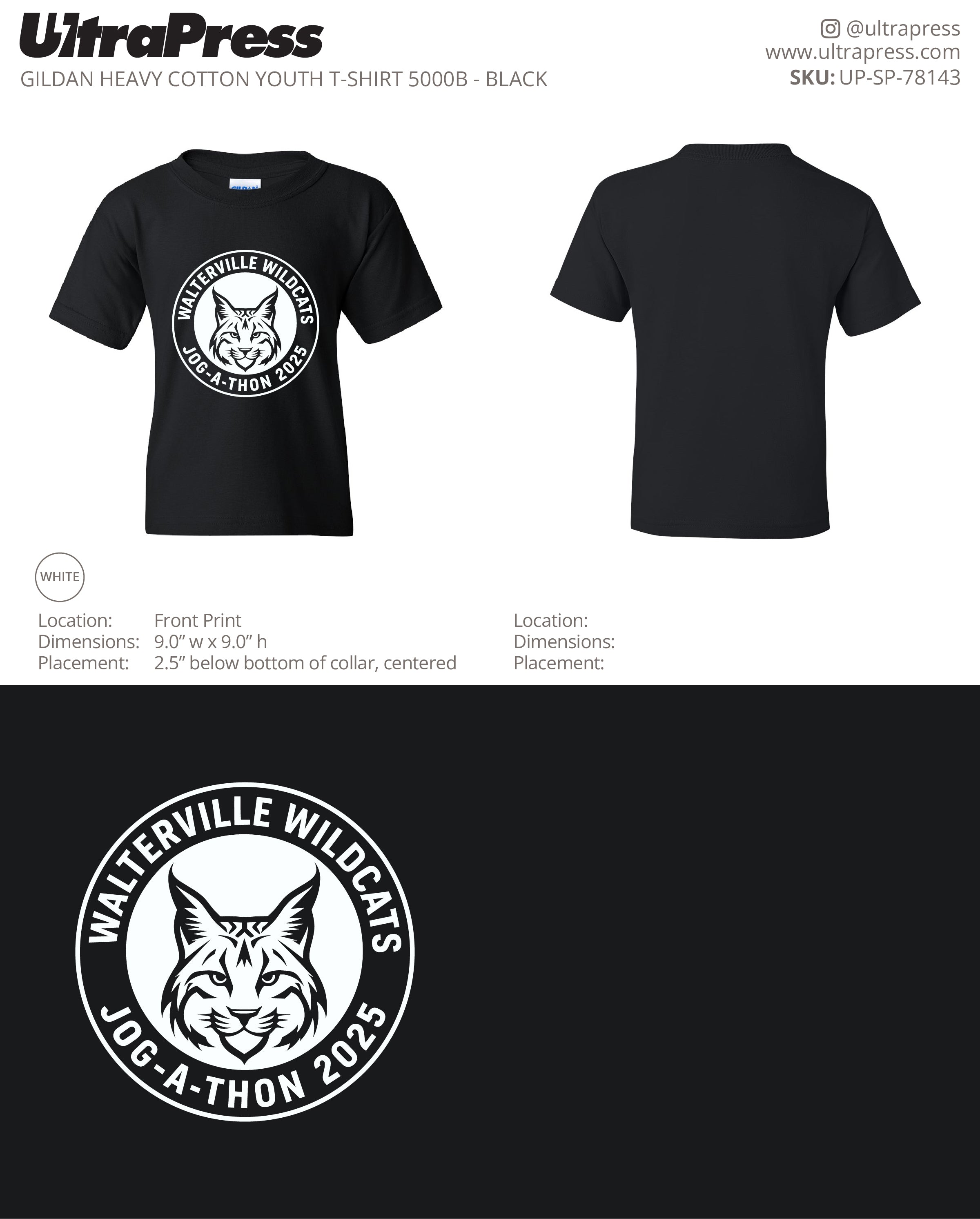 UP-SP-78143 Walterville Wildcats - Leslie Burwell 100 Min Qty (Bulk)