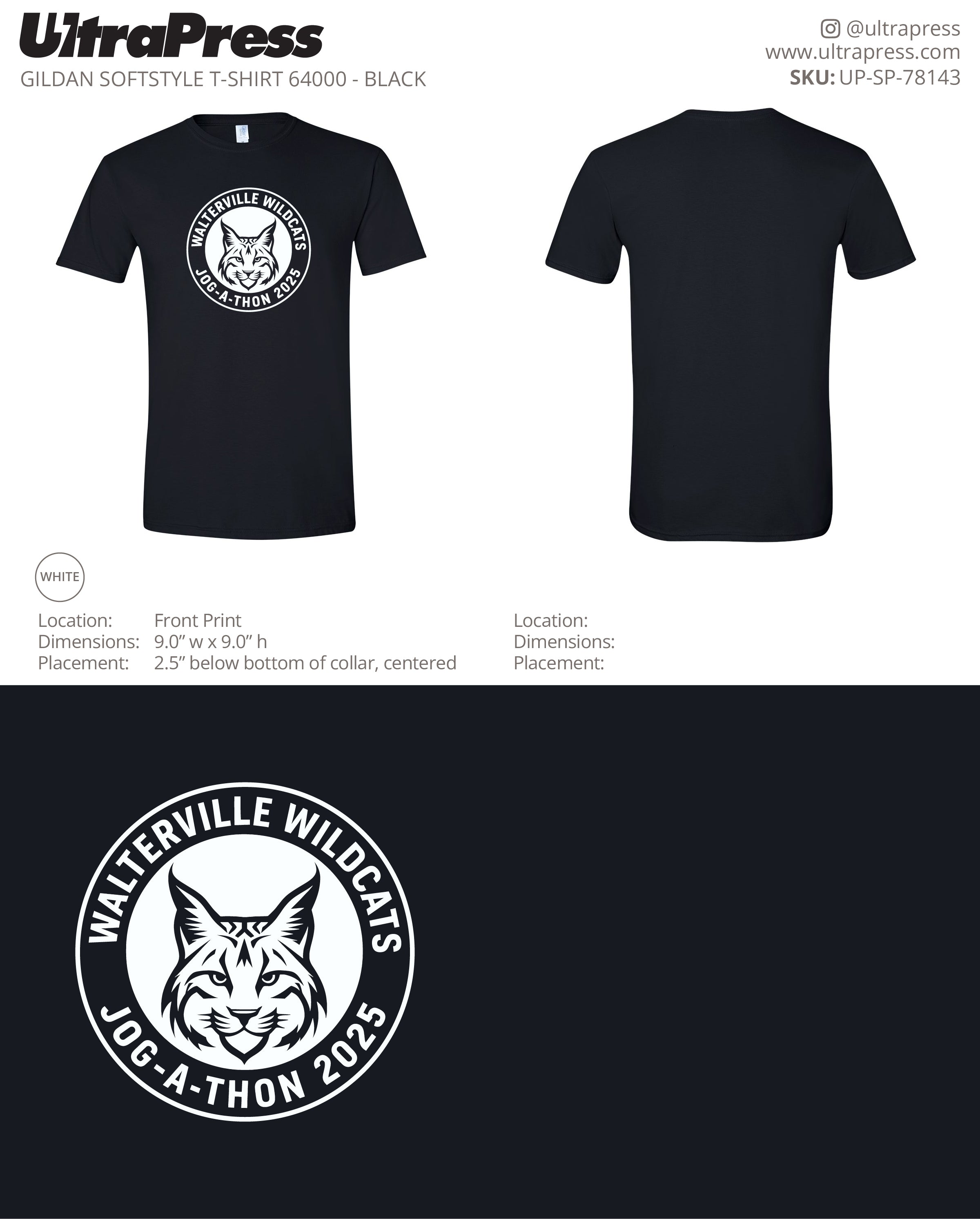 UP-SP-78143 Walterville Wildcats - Leslie Burwell 100 Min Qty (Bulk)