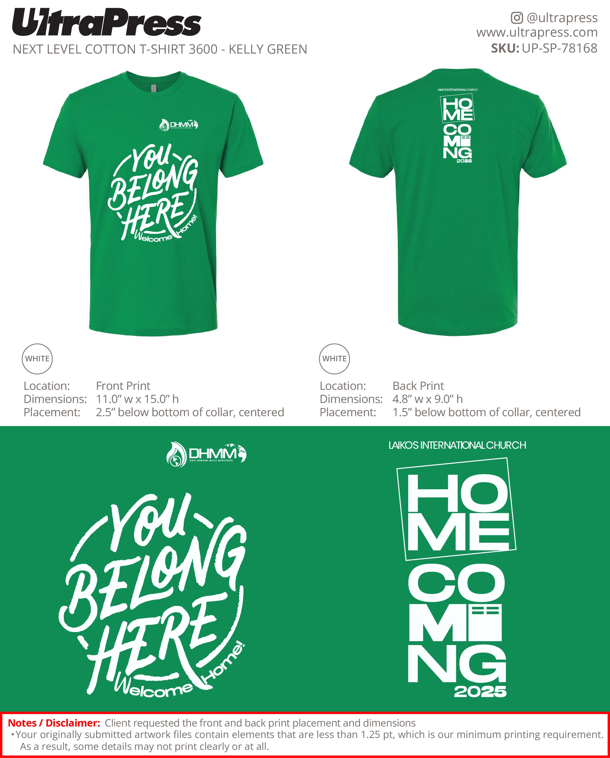 UP-SP-78168 You Belong Here Homecoming 2025 LAIKOS- Akwele Kiruja 100 Min Qty (Bulk)