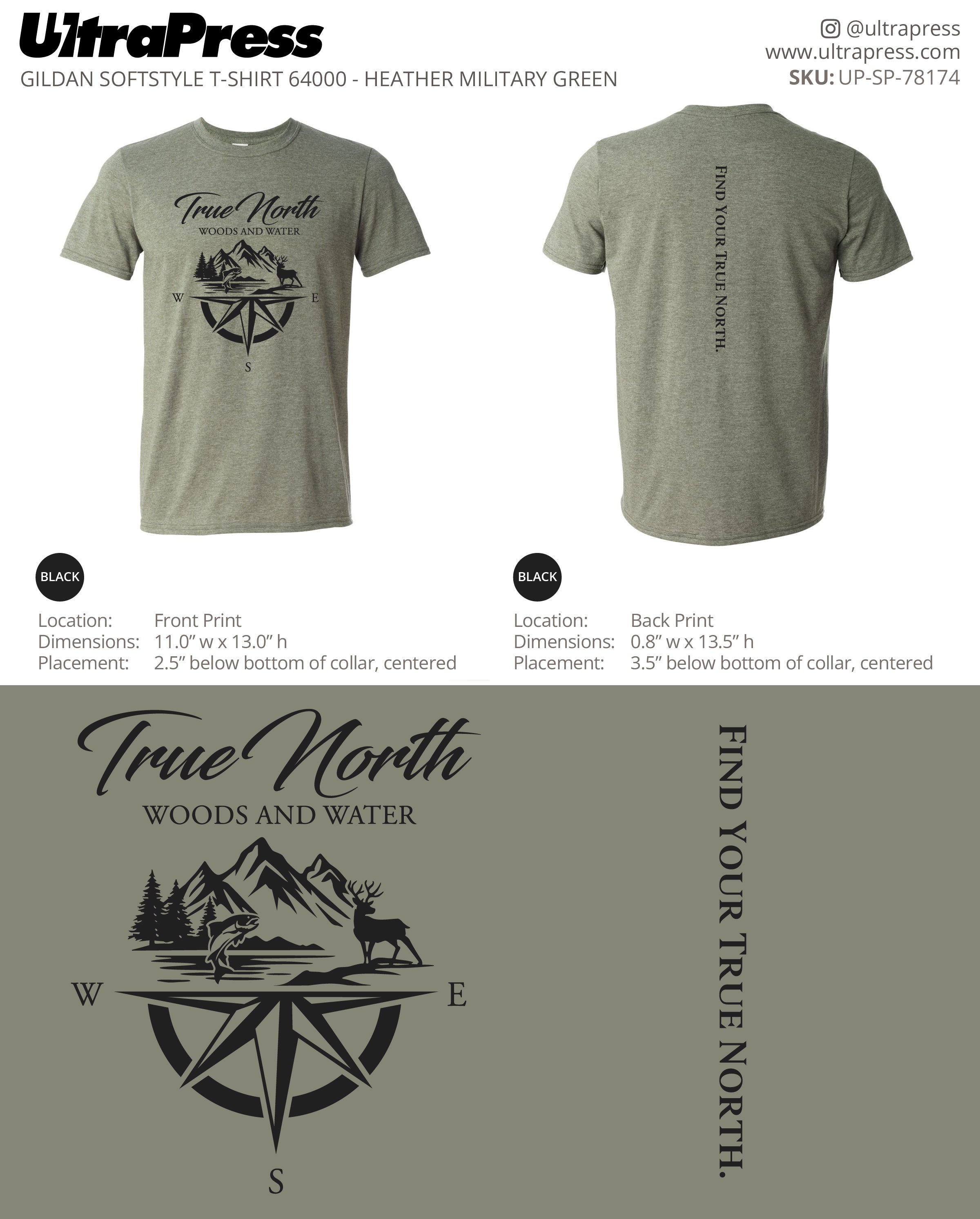 UP-SP-78174 True North (Black Logo) - Daniel Cowan 100 Min Qty (Bulk)