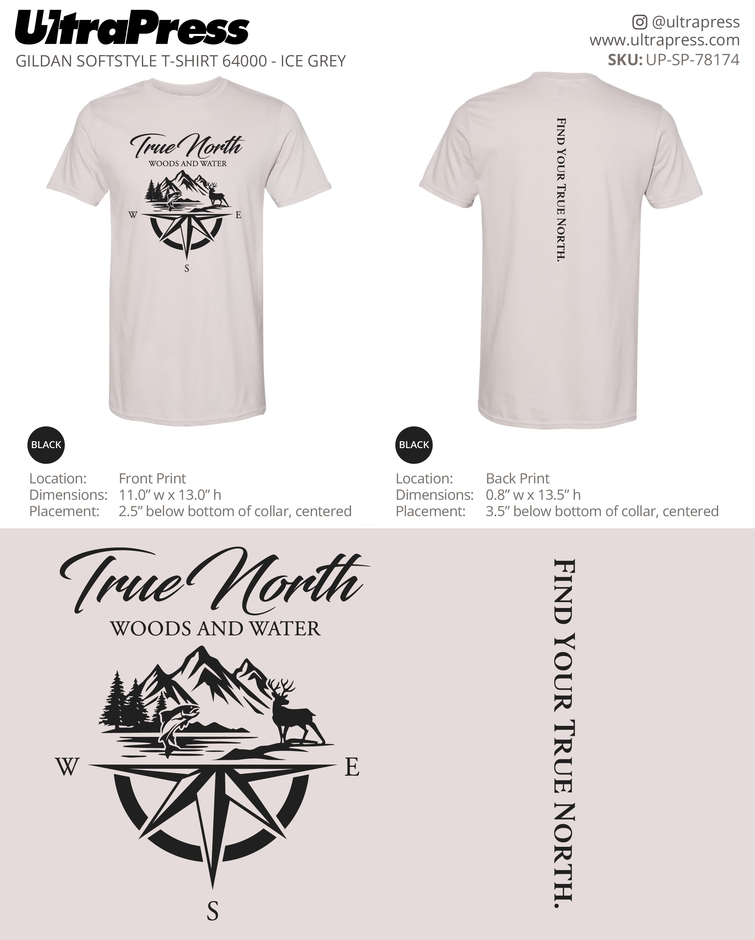 UP-SP-78174 True North (Black Logo) - Daniel Cowan 100 Min Qty (Bulk)