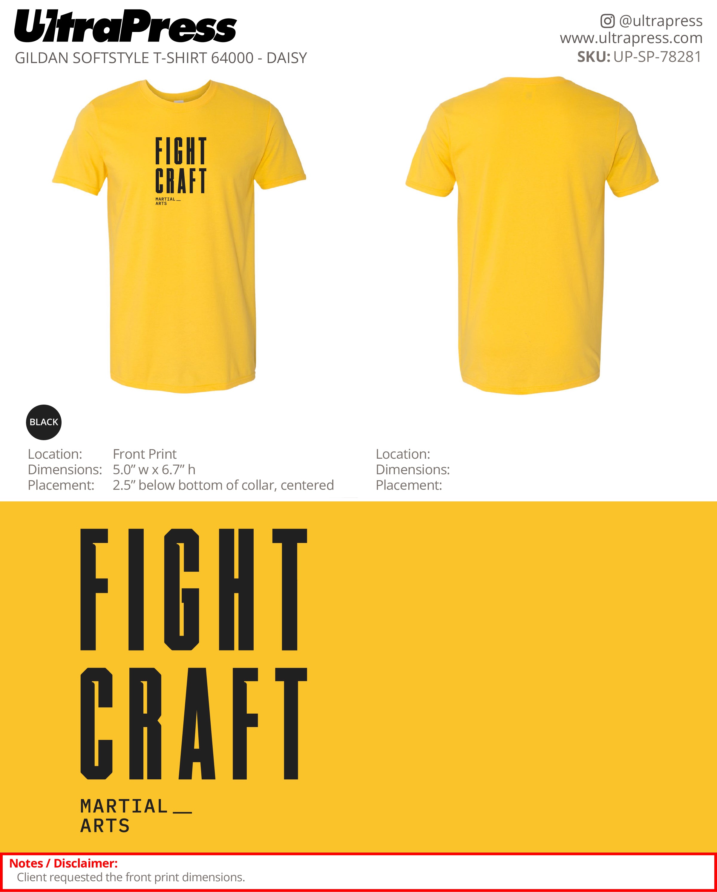 UP-SP-78281 Fight Craft Martial Arts (Daisy)- Patrick Yanez 100 Min Qty (Bulk)