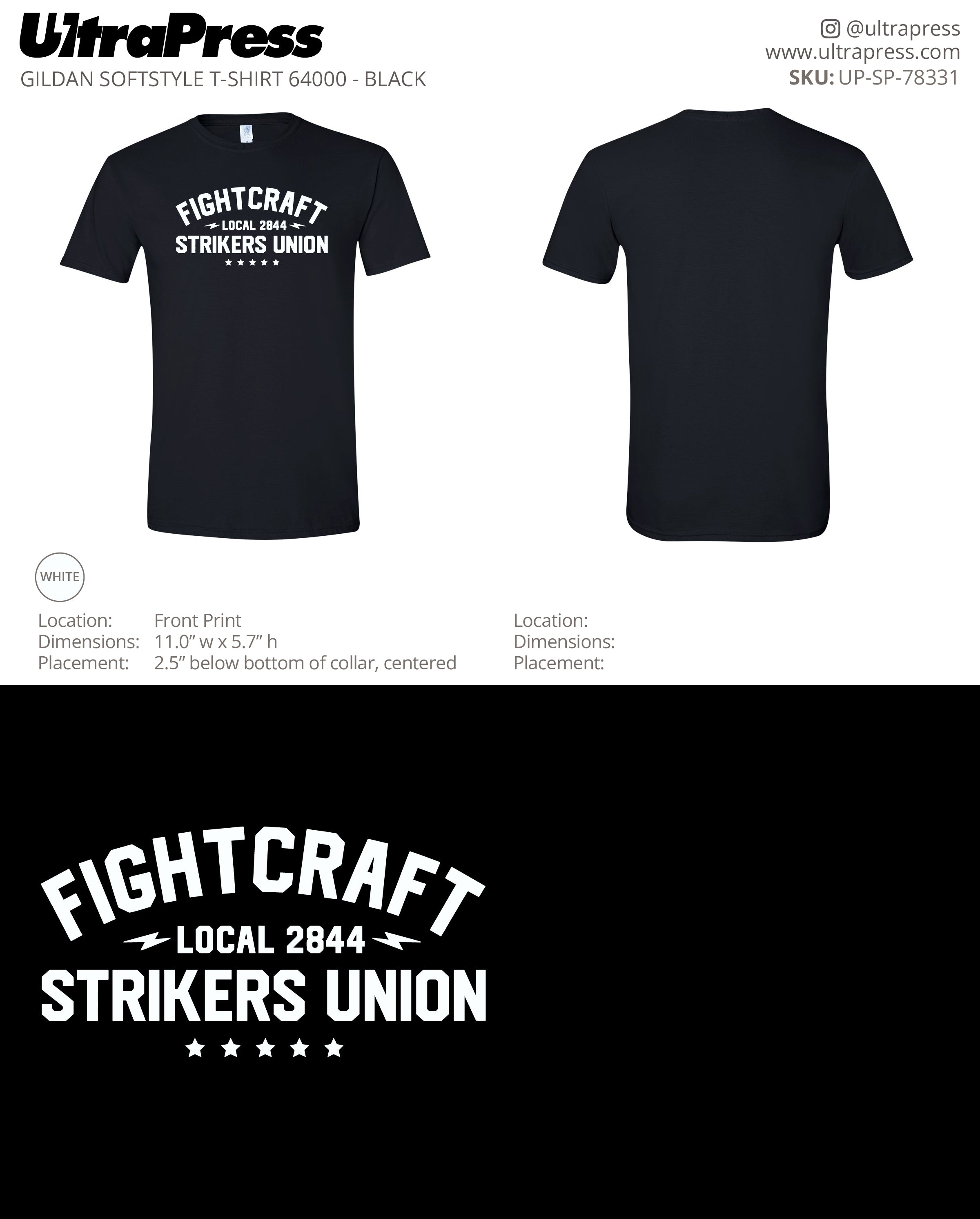 UP-SP-78331 Fight Craft Local 2844 (Black) - Patrick Yanez 100 Min Qty (Bulk)