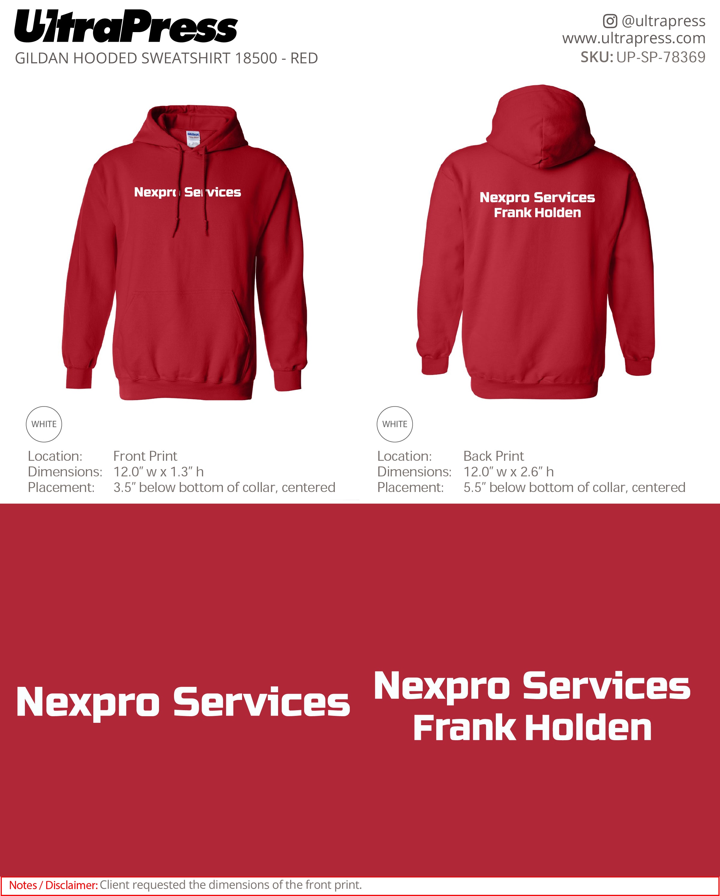 UP-SP-78369 Nexpro Services - Frank Holden 50 Pieces Package (Bulk)