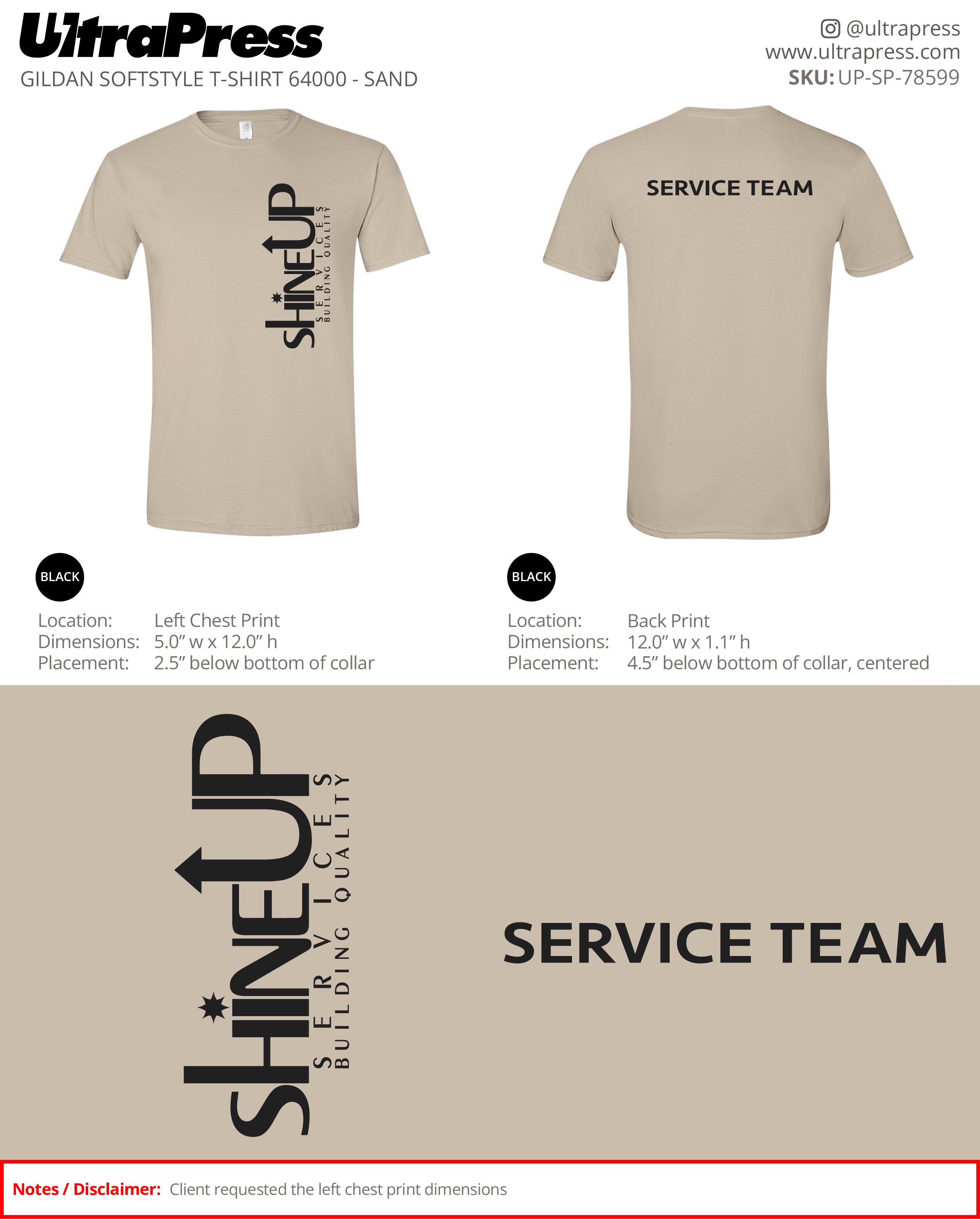 UP-SP-78599 ShineUp Services (Sand-Black Ink) - Erick Hines 50 Min Qty (Bulk)