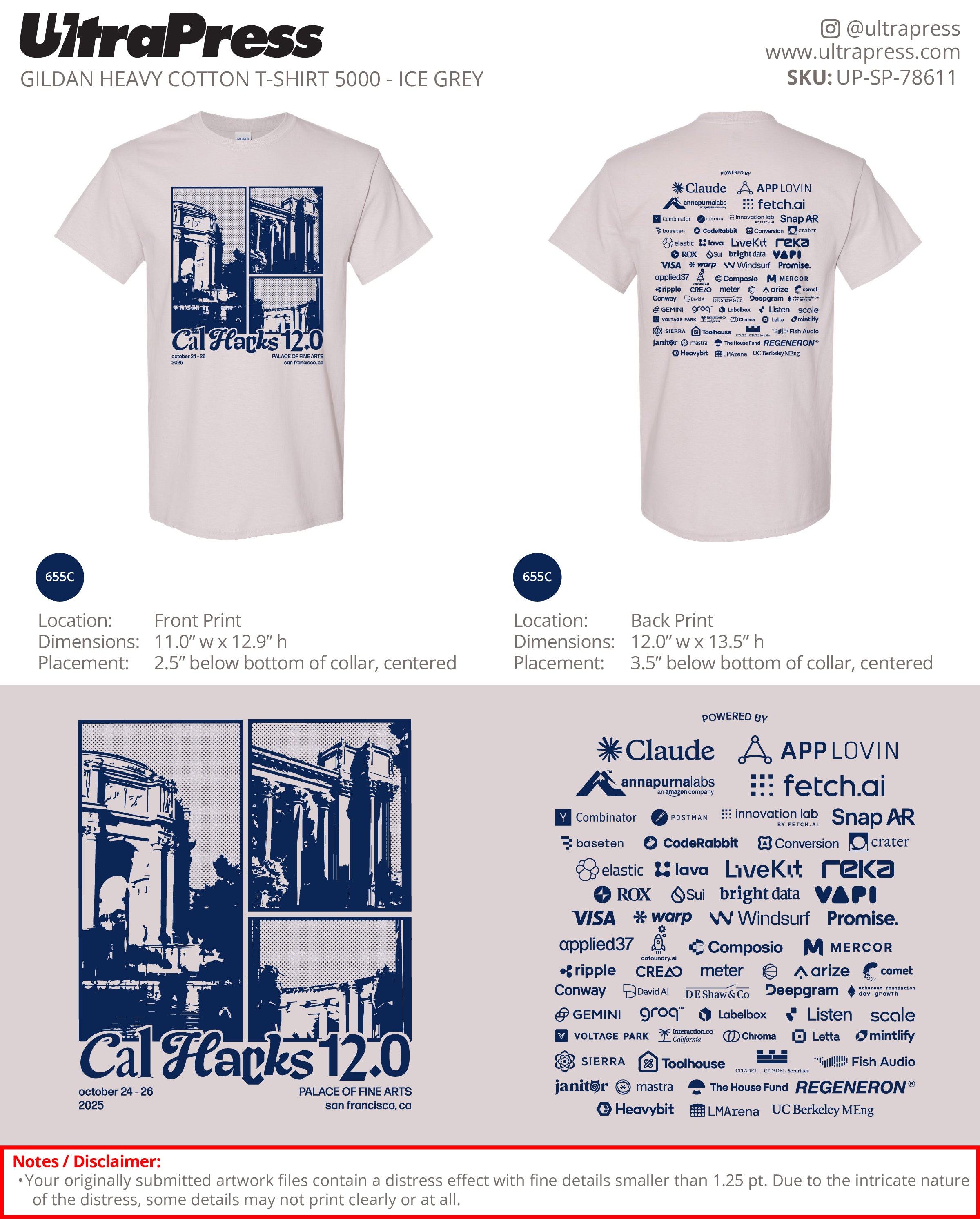 UP-SP-78611 Cal Hacks 12.0 Shirts - Charlie Huang 80 Min Qty (Bulk)