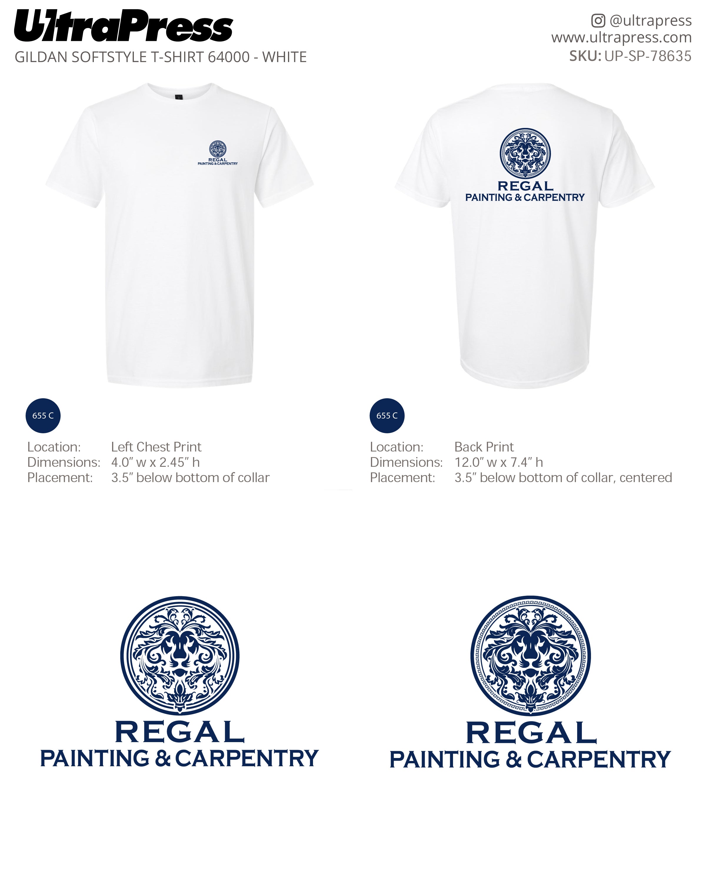 UP-SP-78635 Regal Painting & Carpentry - Carla Trujillo 100 Min Qty (Bulk)