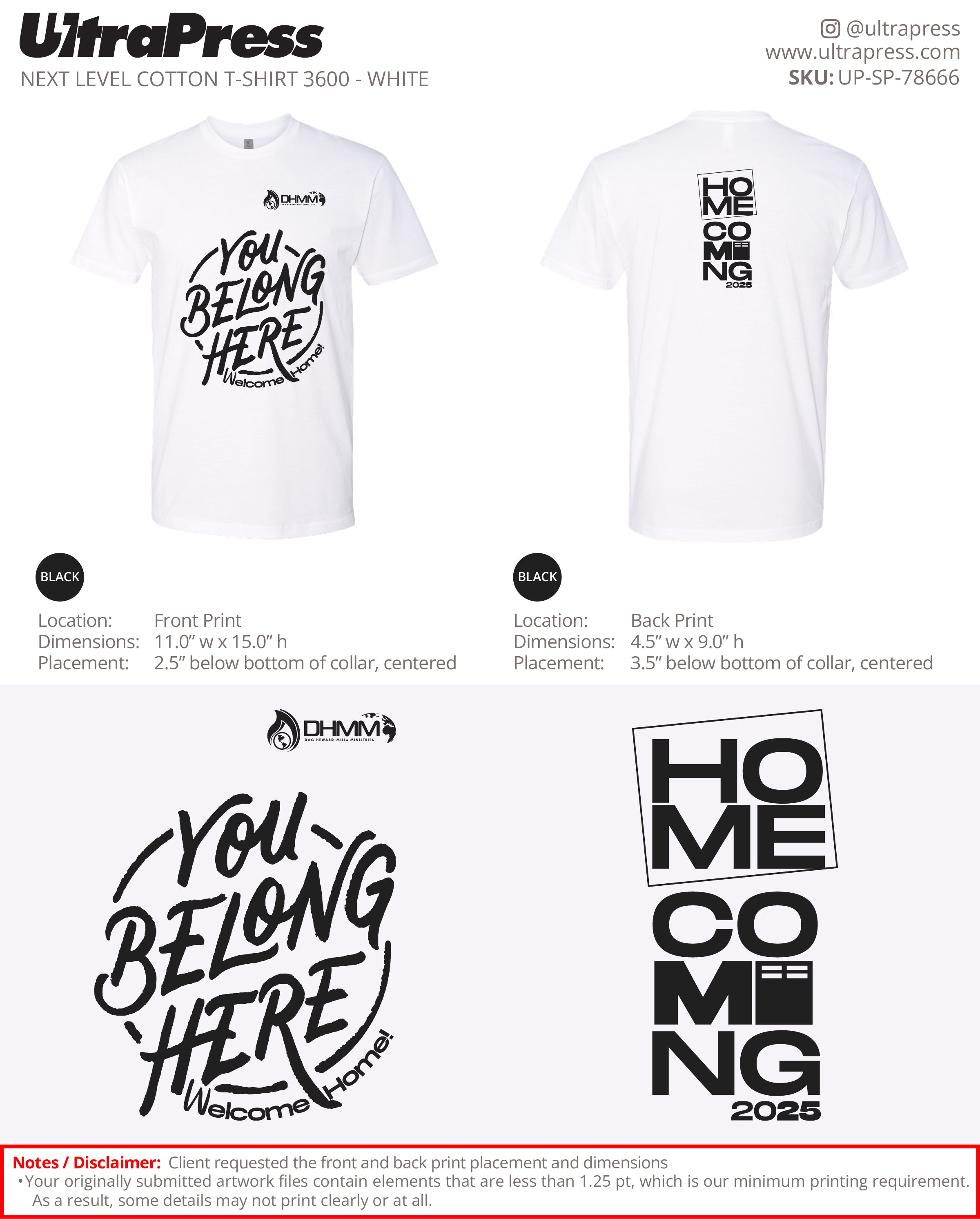 UP-SP-78666 You Belong Here Homecoming 2025 Black Ink AMC - Akwele Kiruja 100 Min Qty (Bulk)