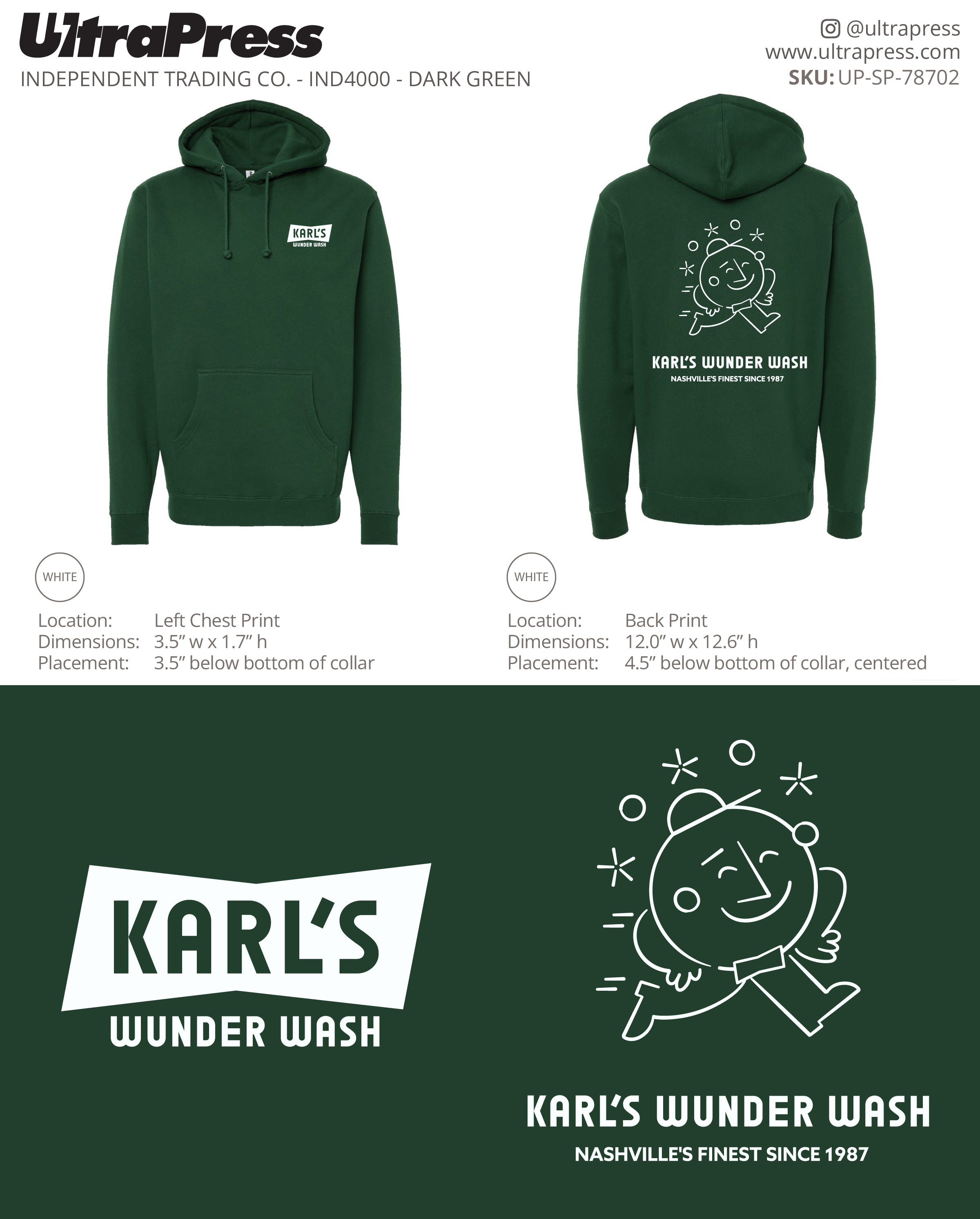 UP-SP-78702 Brentwood Auto Wash Sweatshirt White Ink - Alexandra 288 Min Qty (Bulk)