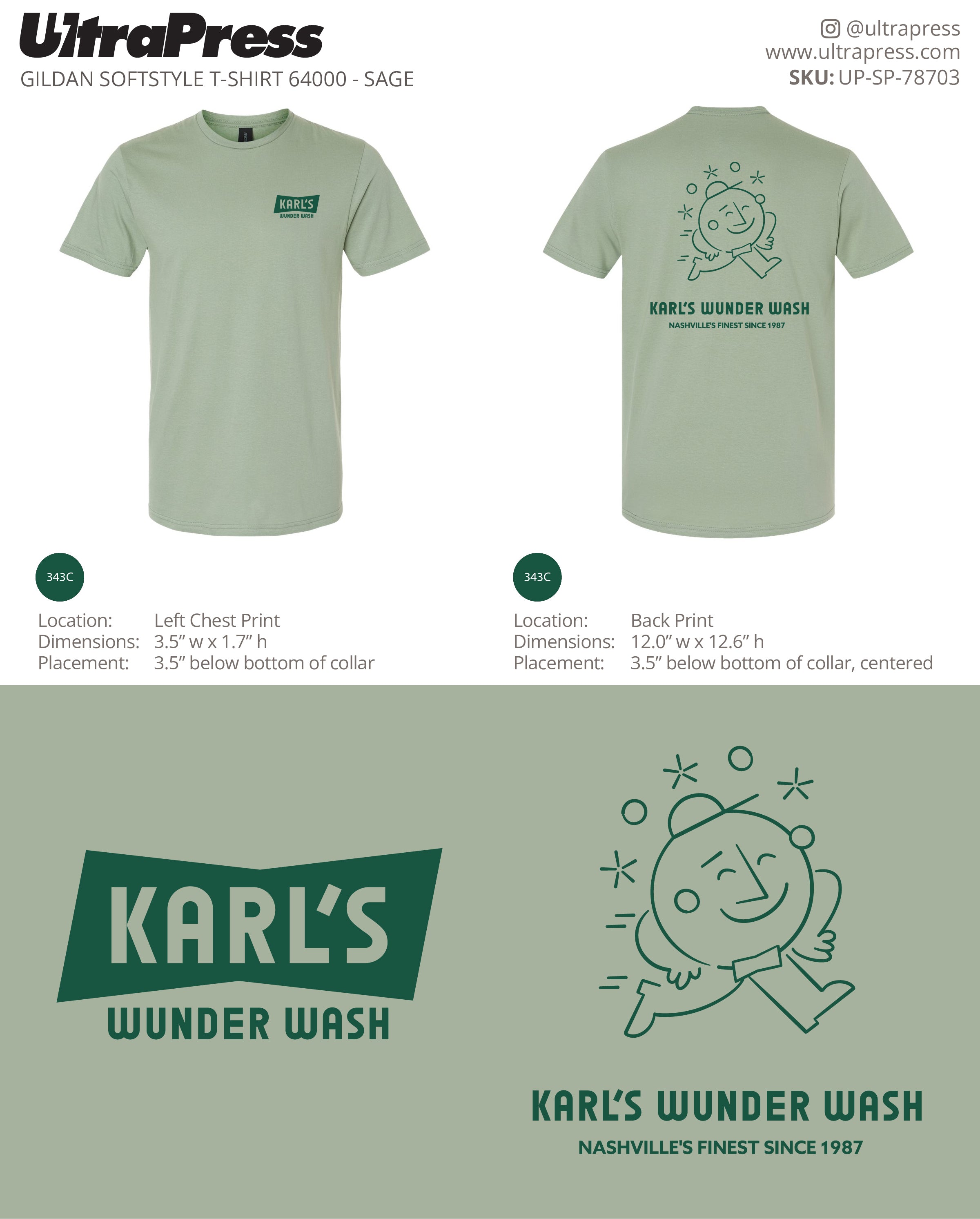 UP-SP-78703 Brentwood Auto Wash (Sage) - Brentwood Auto Wash 100 Min Qty (Bulk)