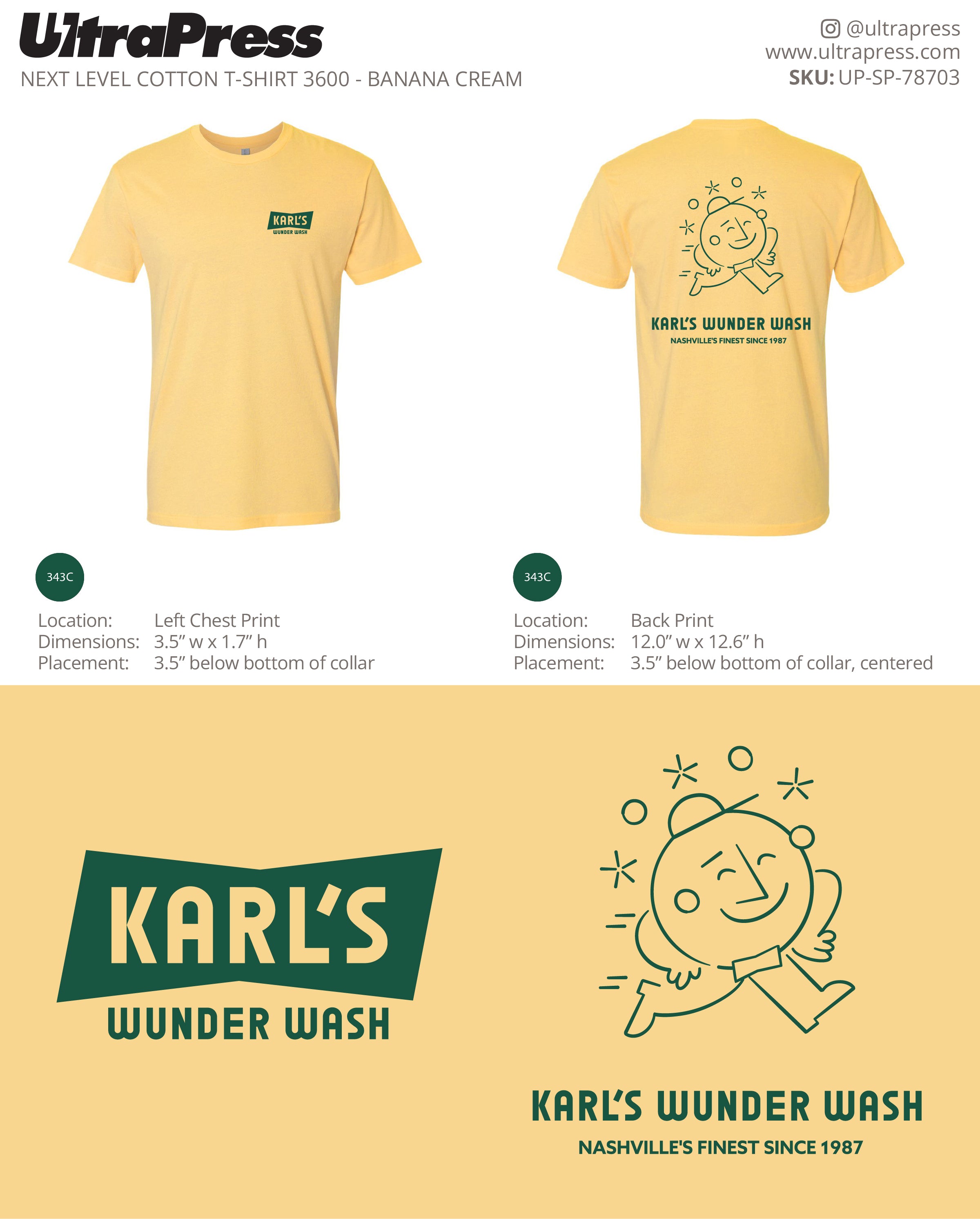 UP-SP-78703 Brentwood Auto Wash Green Ink - Alexandra 100 Min Qty (Bulk)