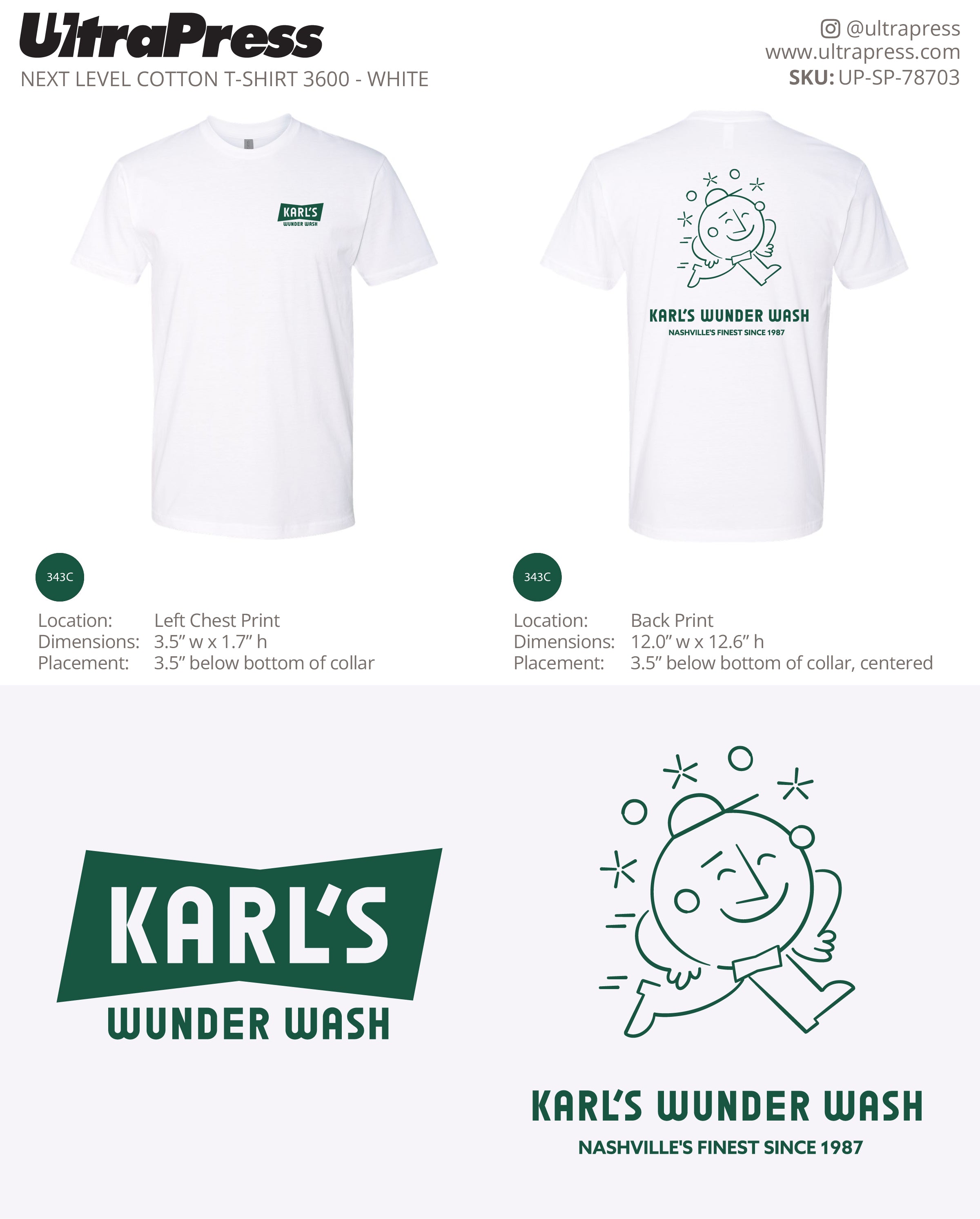 UP-SP-78703 Brentwood Auto Wash Green Ink - Alexandra 100 Min Qty (Bulk)