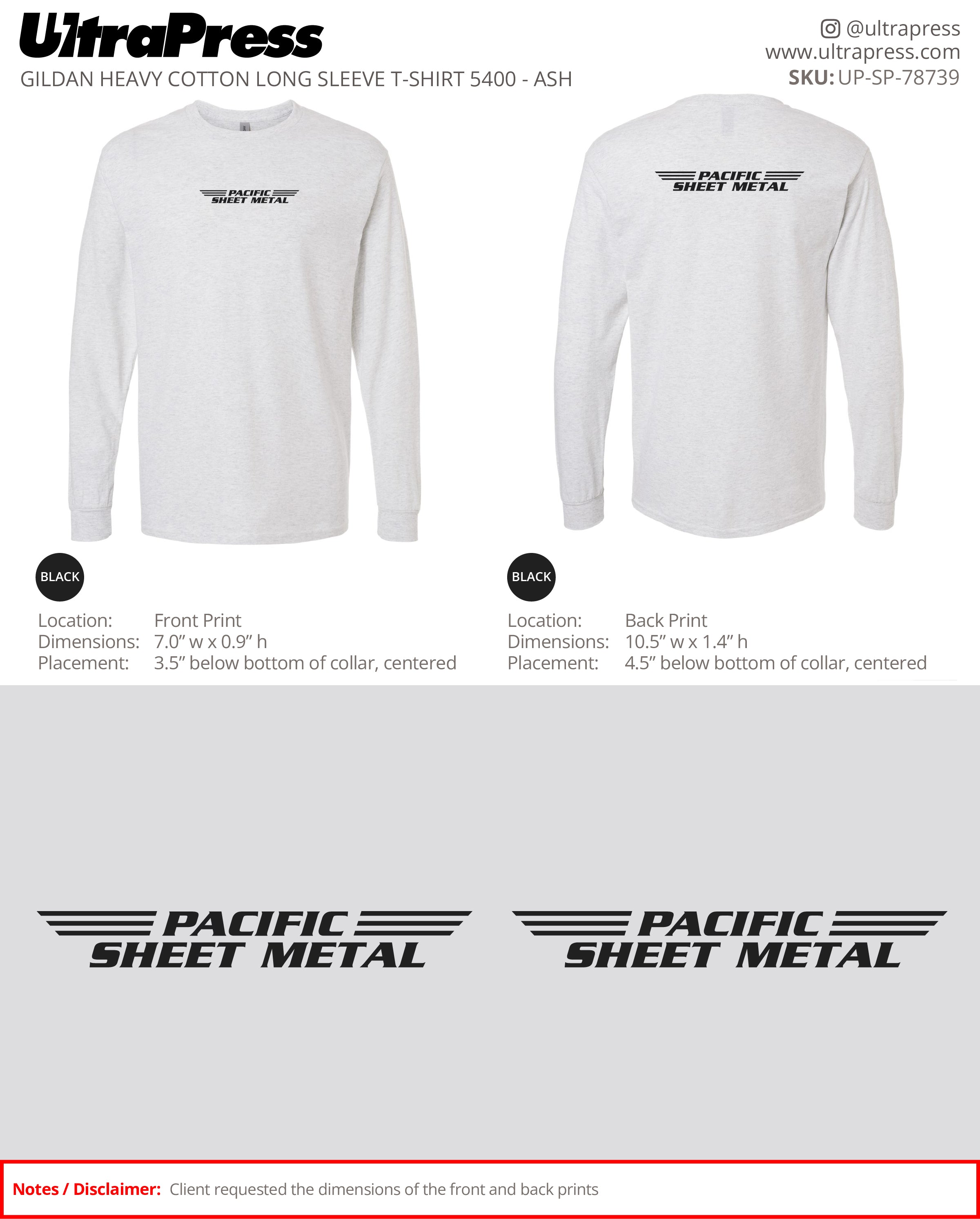 UP-SP-78739 - Pacific Sheet Metal - Shelly Navarro 50 Min Qty (Bulk)