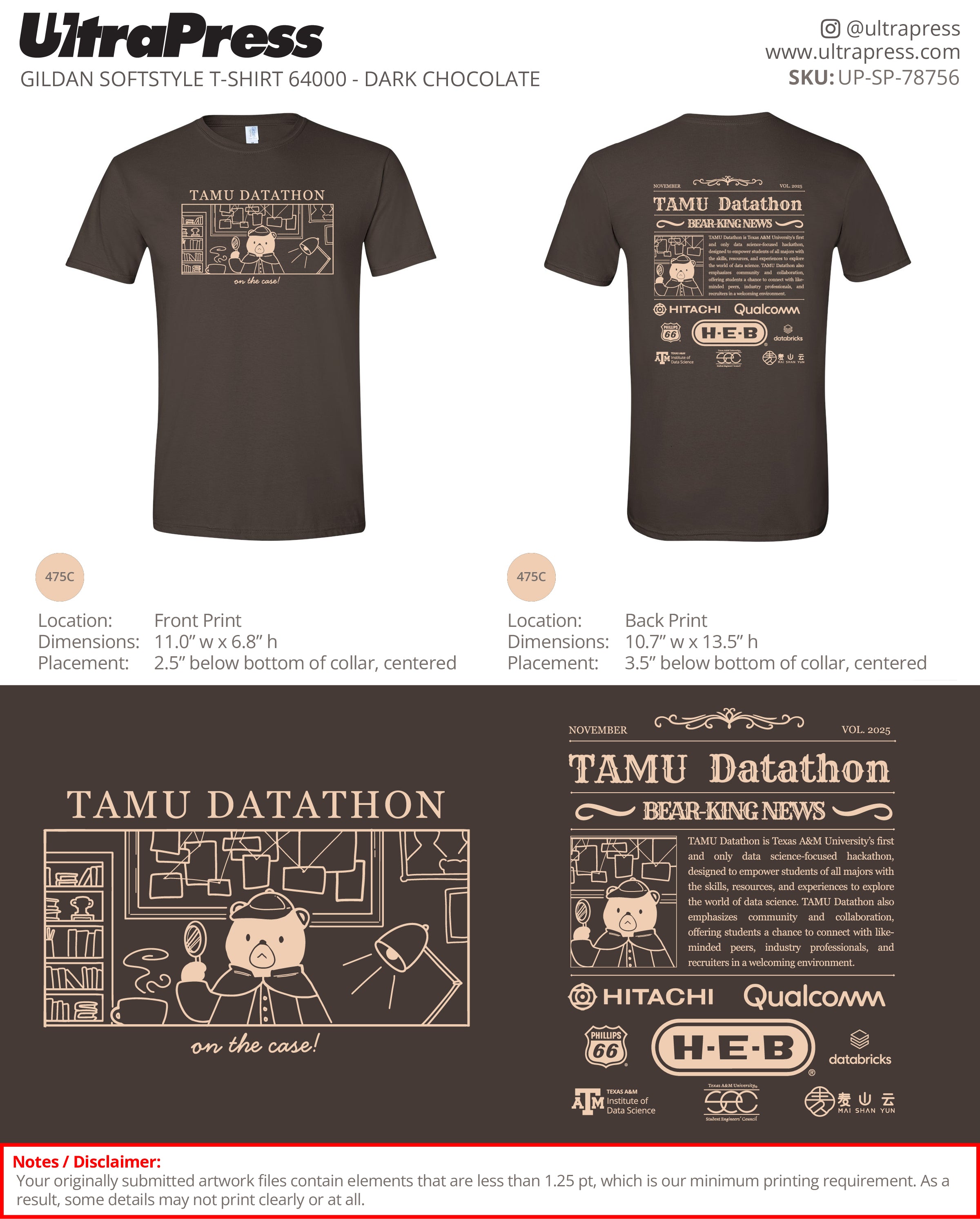 UP-SP-78756 TAMU Datathon 2025 T-Shirt - Mallika Parajuli 100 Min Qty (Bulk)