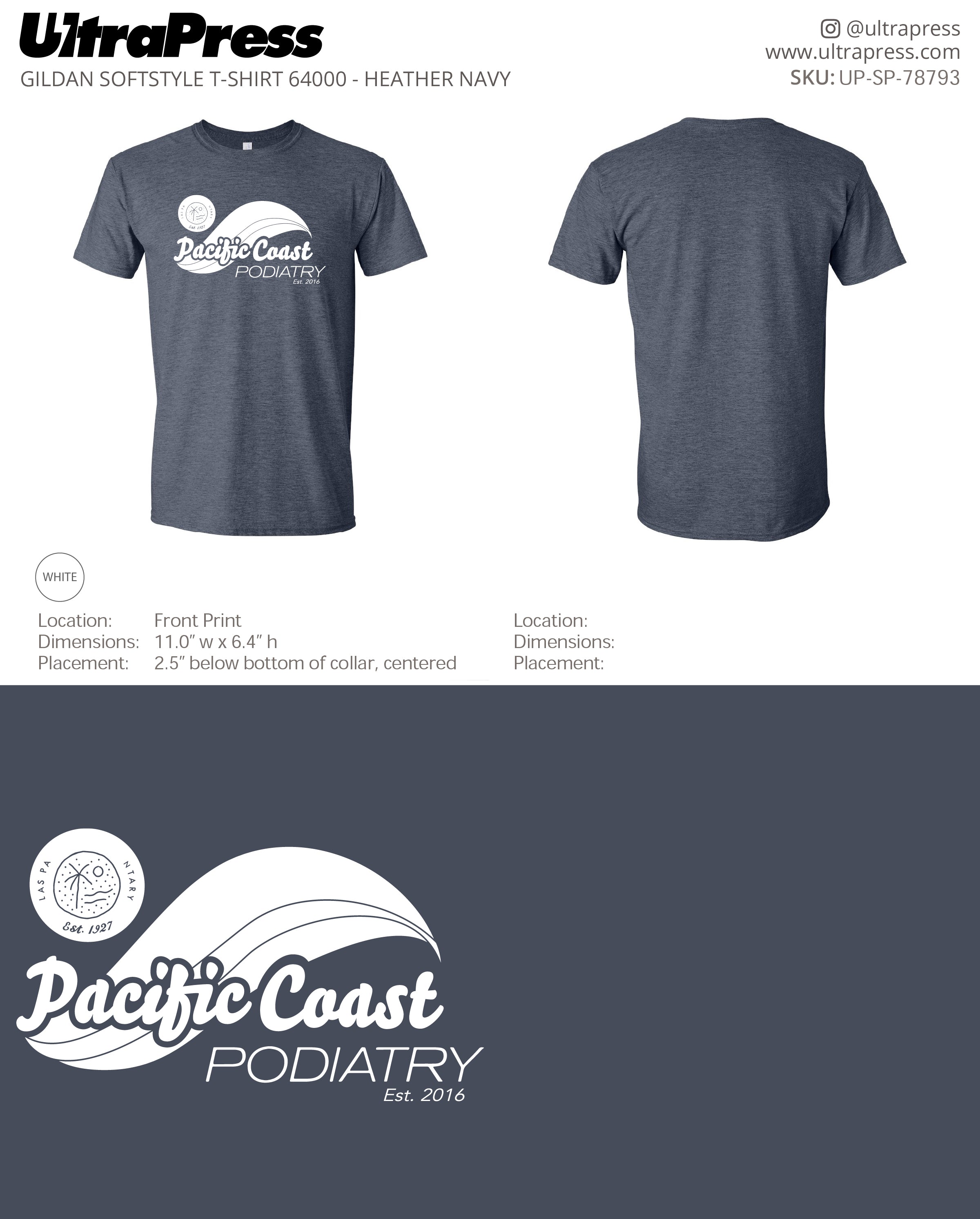 UP-SP-78793 Pacific Coast Podiatry Est. 2016 (Adult)- Clayton Johnsen 100 Min Qty (Bulk)