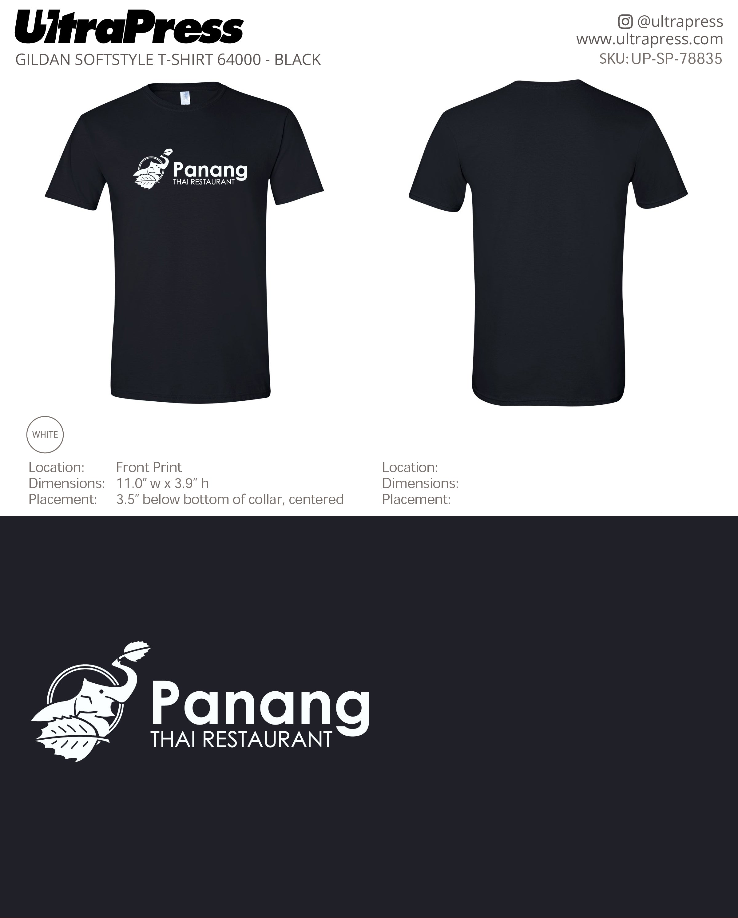 UP-SP-78835 Panang Thai Restaurant (White Ink) - Toan M Chan 100 Min Qty (Bulk)