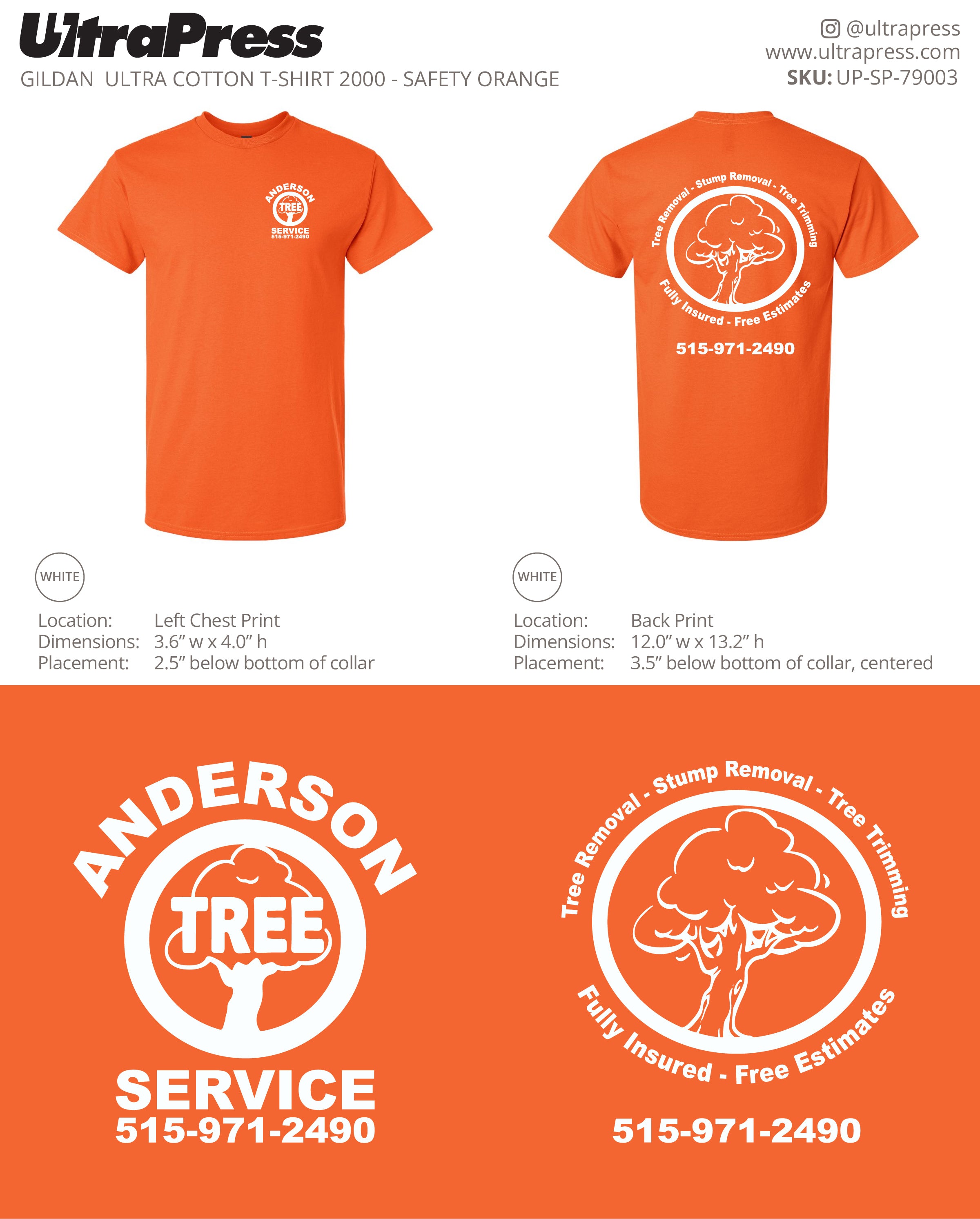 UP-SP-79003 Anderson Tree Service - Levi Anderson 100 Min Qty (Bulk)