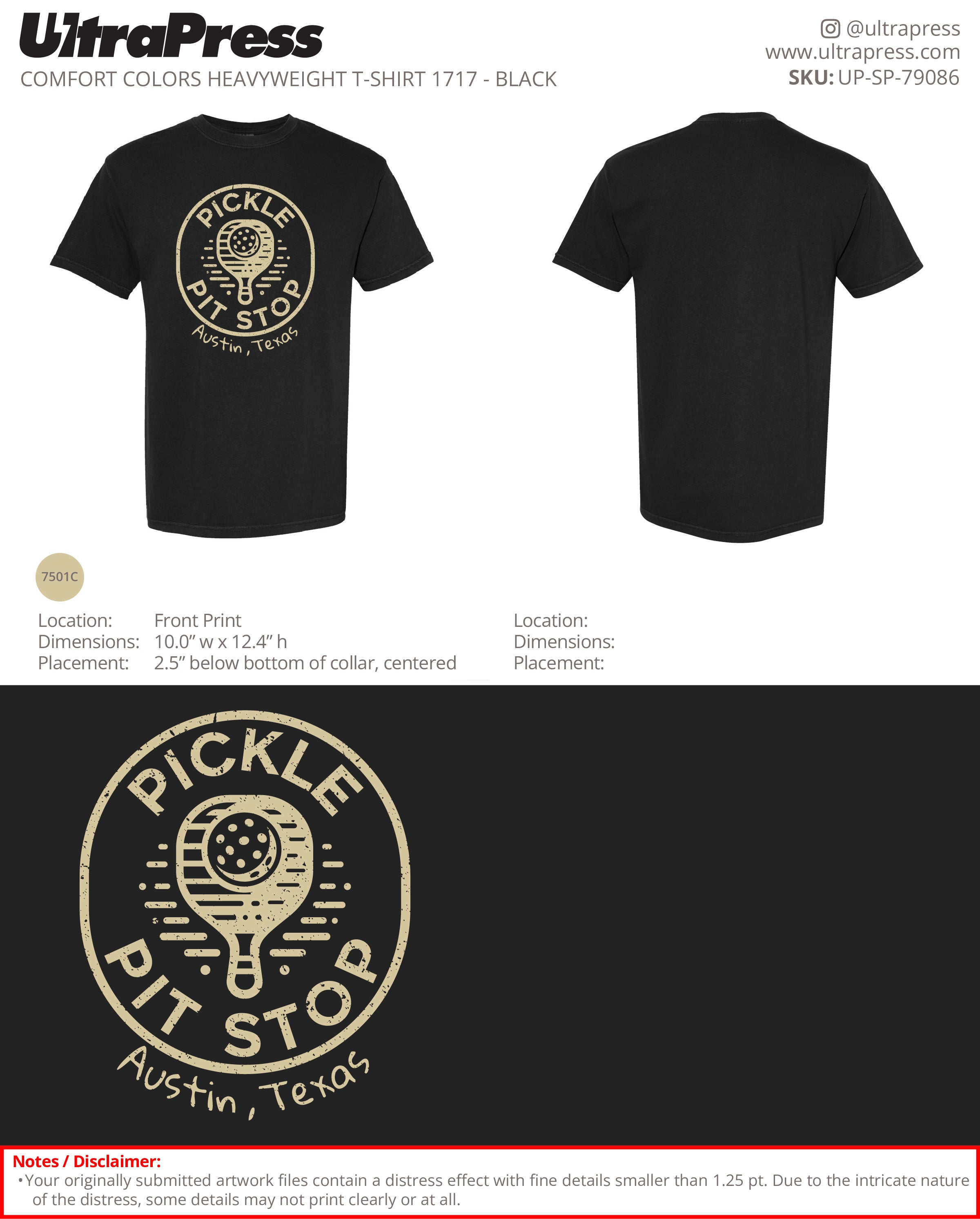 UP-SP-79086 Pickle Pit Stop Front Print 100 Min Qty (Bulk)