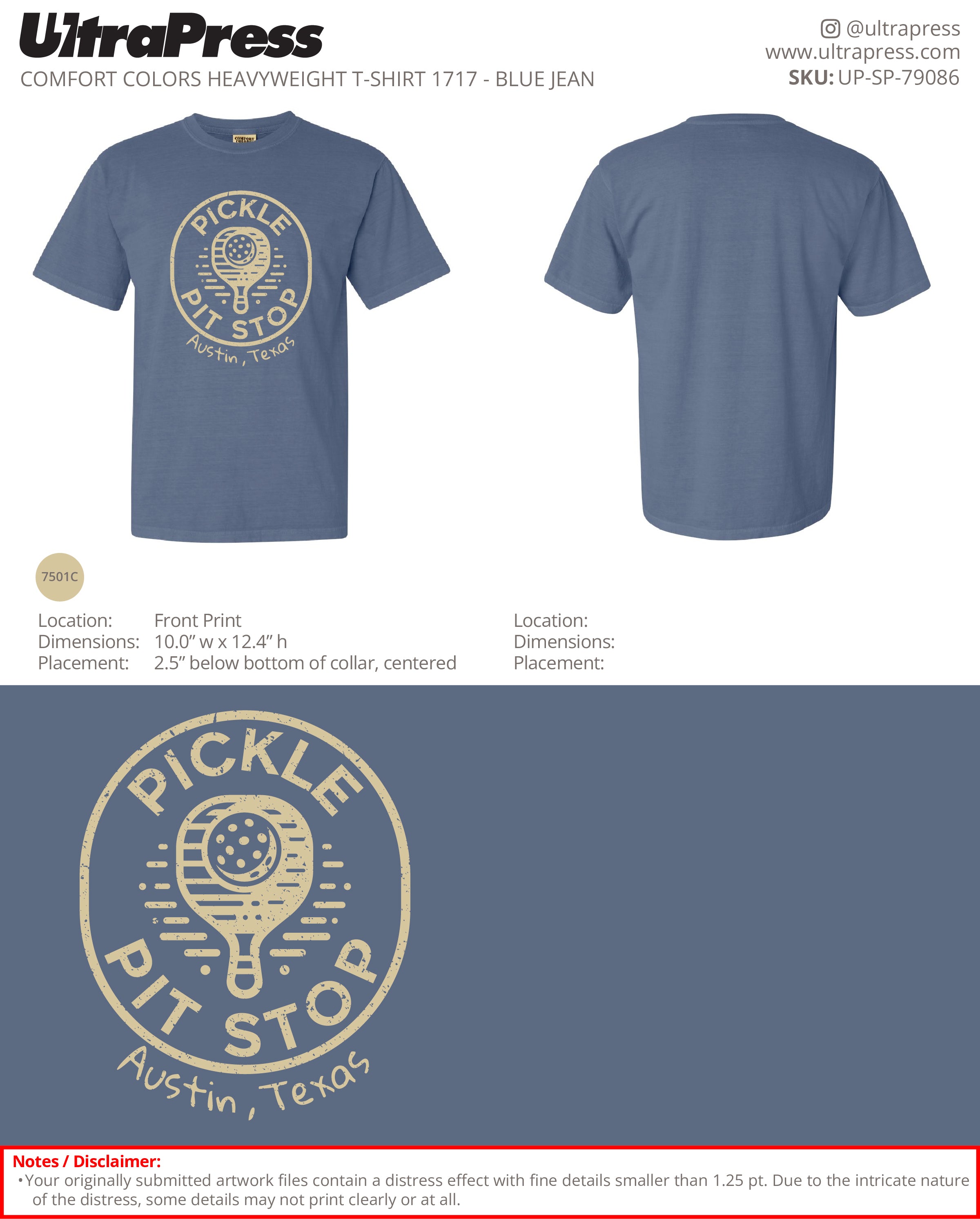 UP-SP-79086 Pickle Pit Stop Front Print 100 Min Qty (Bulk)