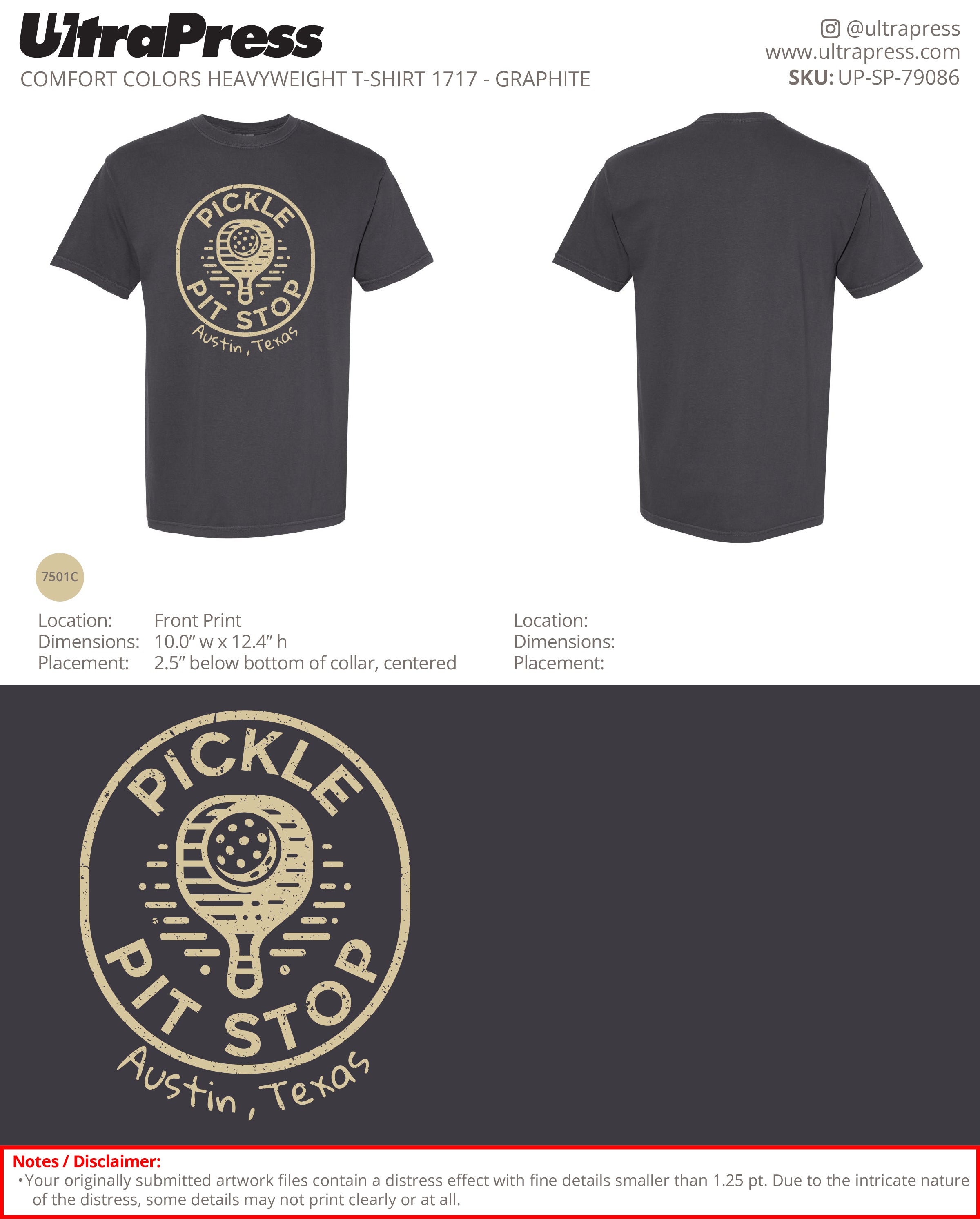 UP-SP-79086 Pickle Pit Stop Front Print 100 Min Qty (Bulk)