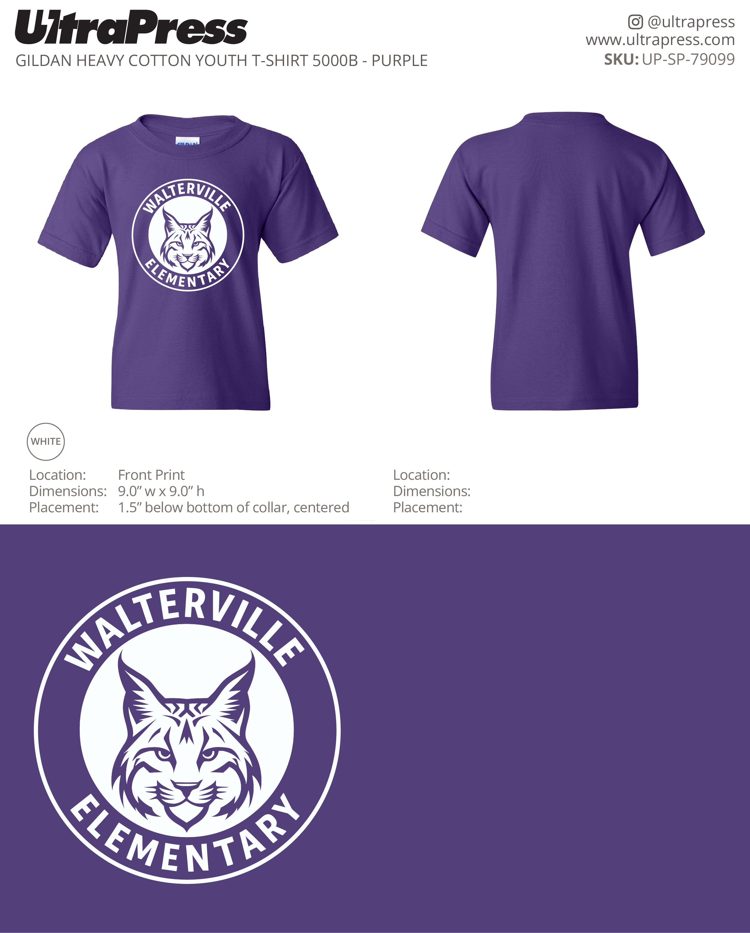 UP-SP-79099 Walterville Wildcats Logo - Leslie Burwell 100 Min Qty (Bulk)