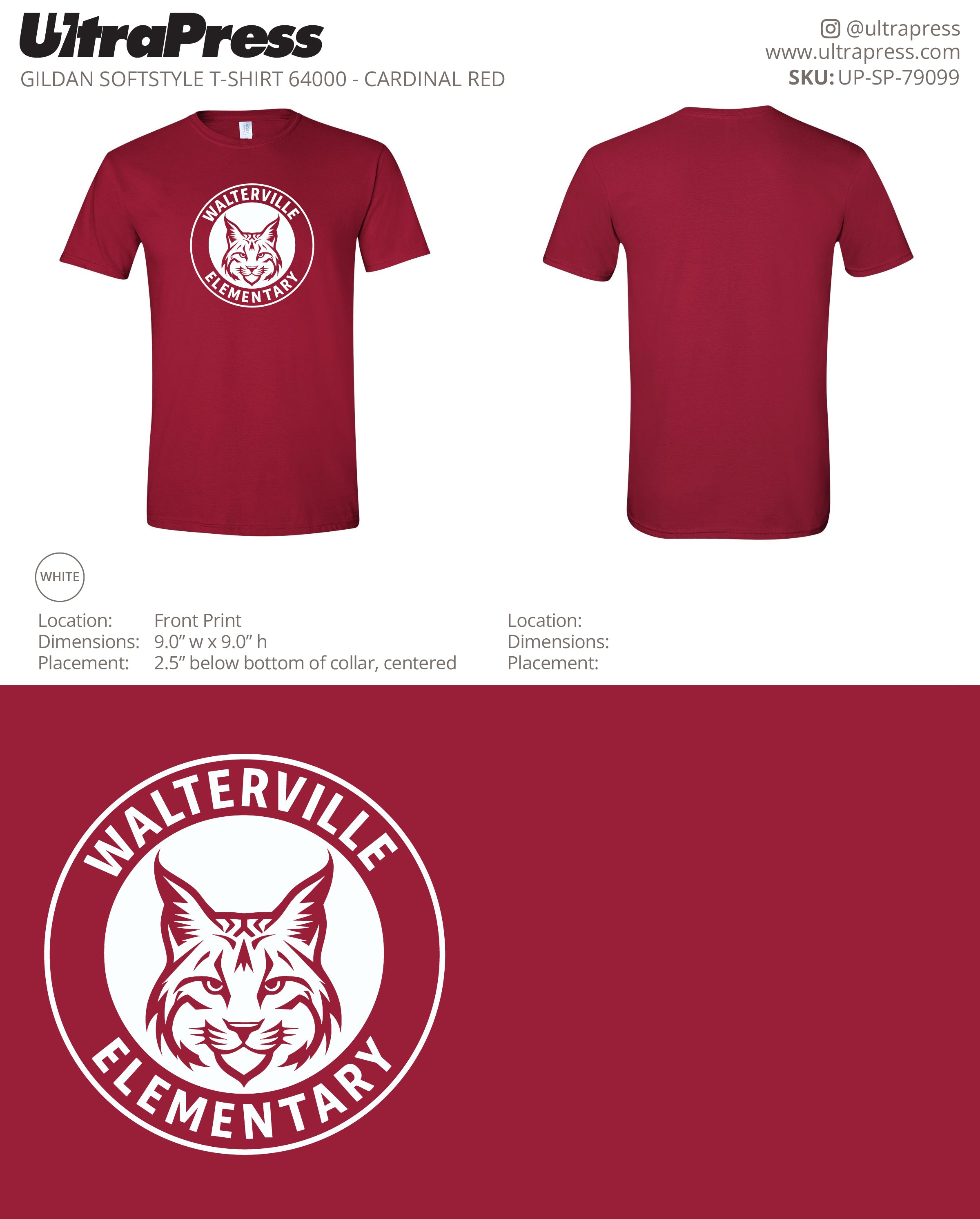 UP-SP-79099 Walterville Wildcats Logo - Leslie Burwell 100 Min Qty (Bulk)