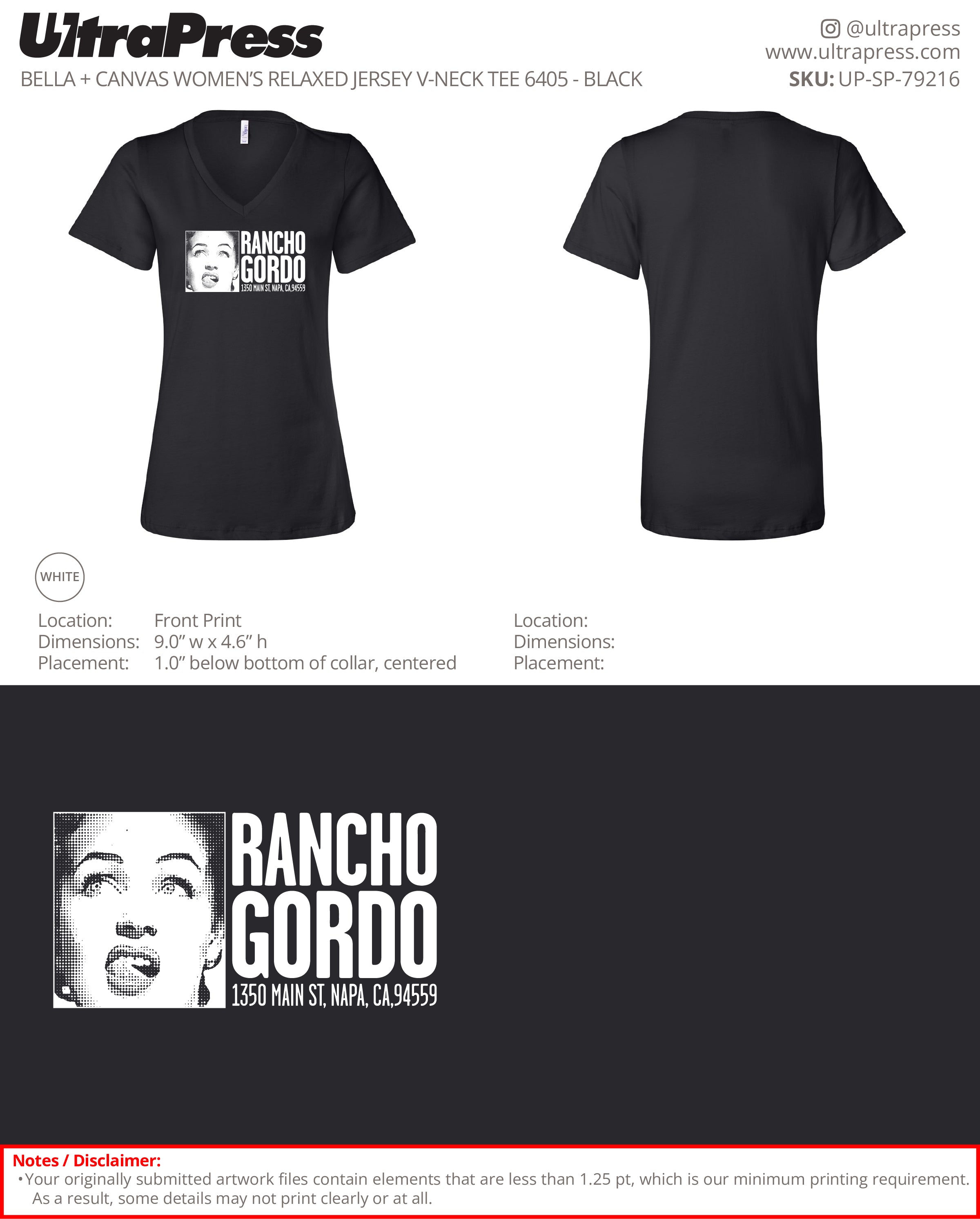 UP-SP-79216 Rancho Gordo New Address - Nancy Aguilar 110 Min Qty (Bulk)