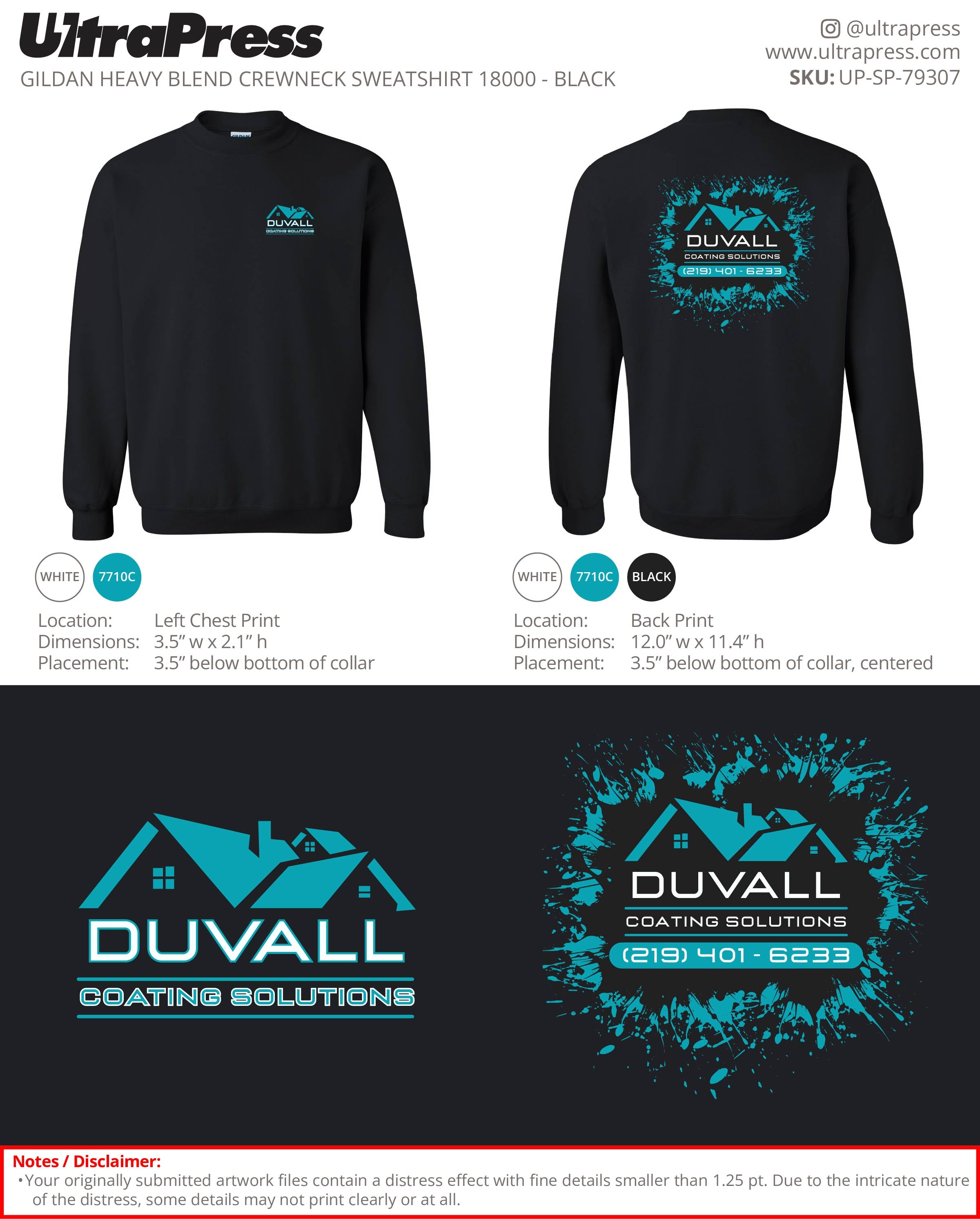 UP-SP-79307 DUVALL Coating Solutions Hoodies - Logan Duvall 50 Min Qty (Bulk)