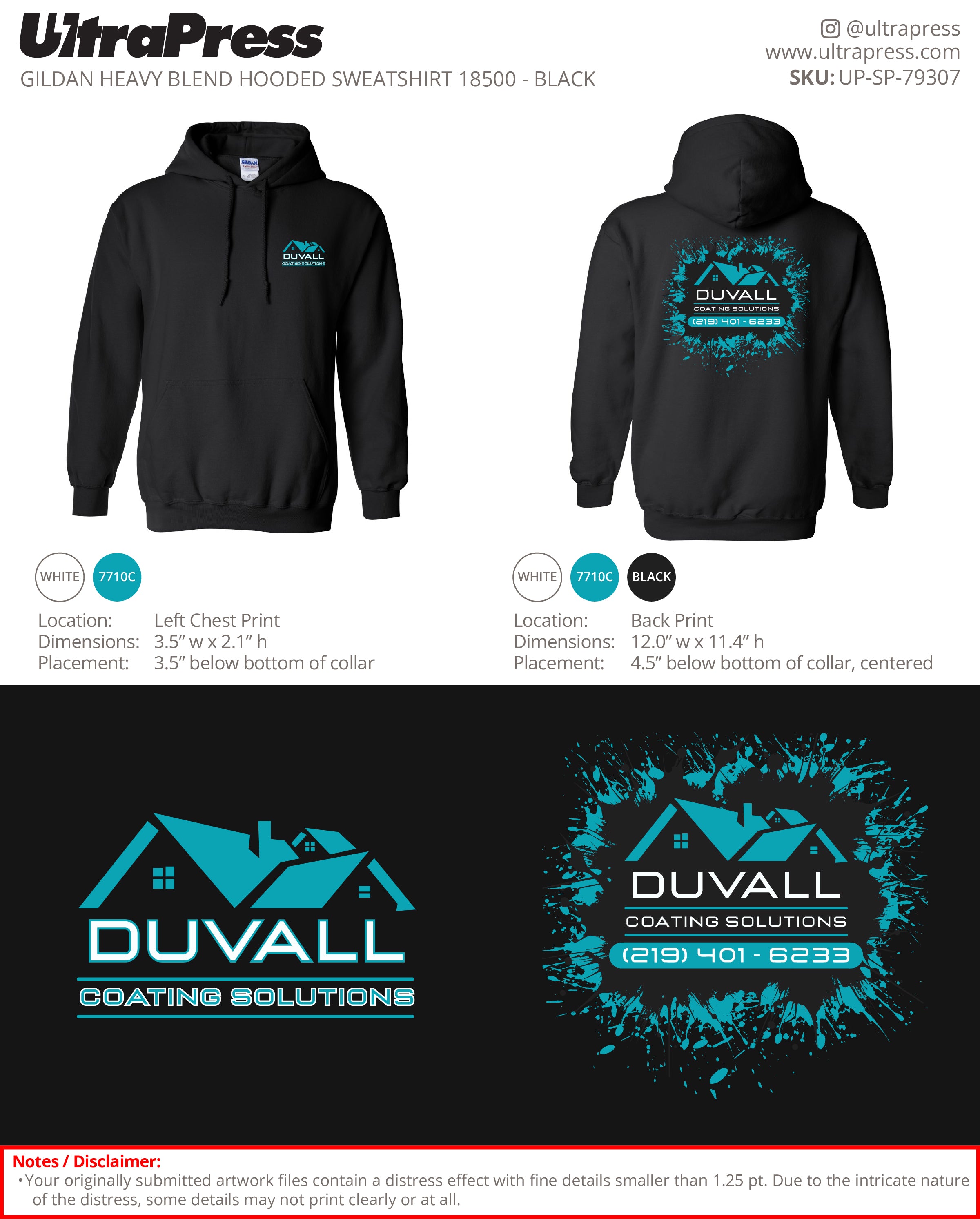 UP-SP-79307 DUVALL Coating Solutions Hoodies - Logan Duvall 50 Min Qty (Bulk)