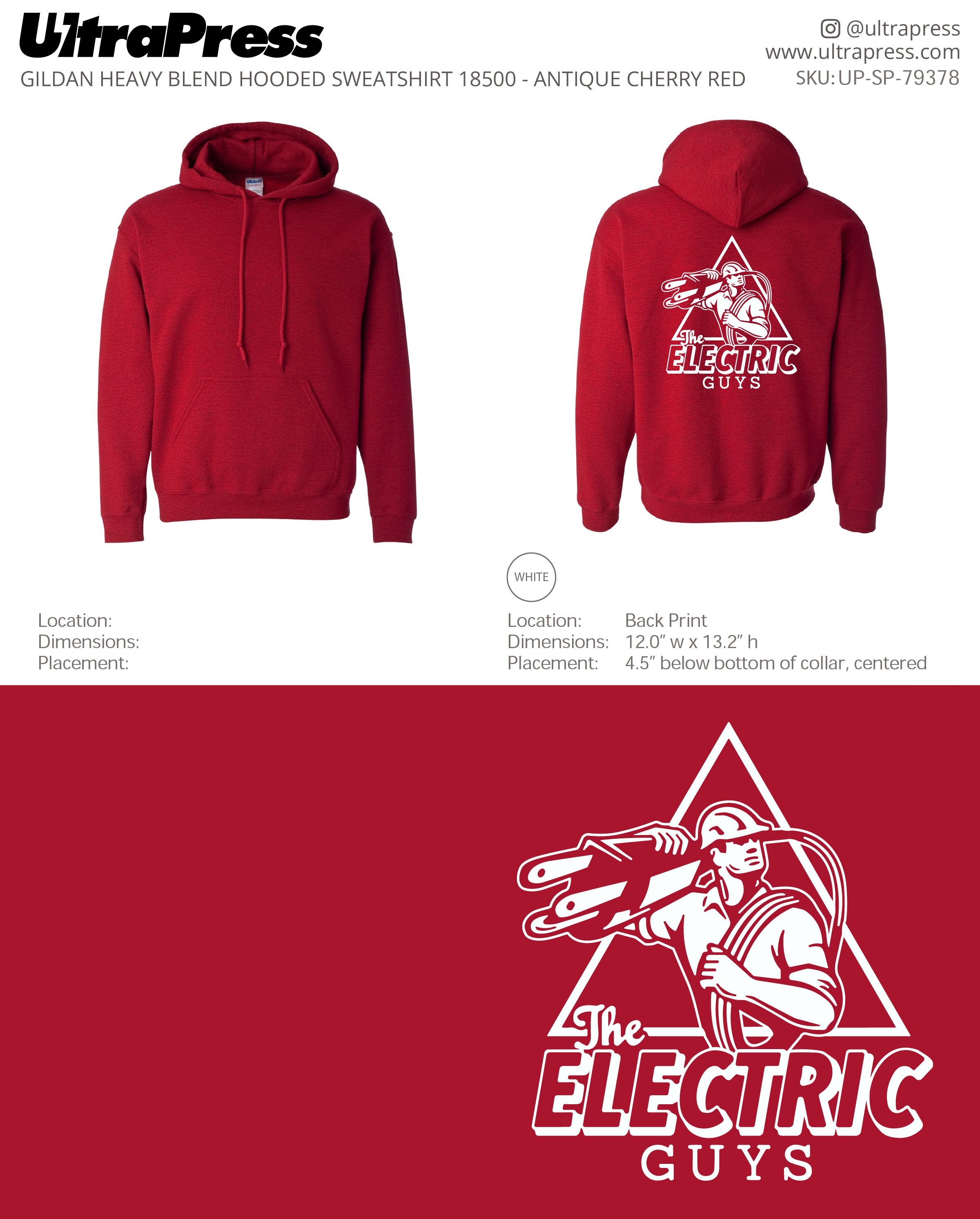 UP-SP-79378 The Electric Guys Hoodies - Jami Carley 50 Min Qty (Bulk)
