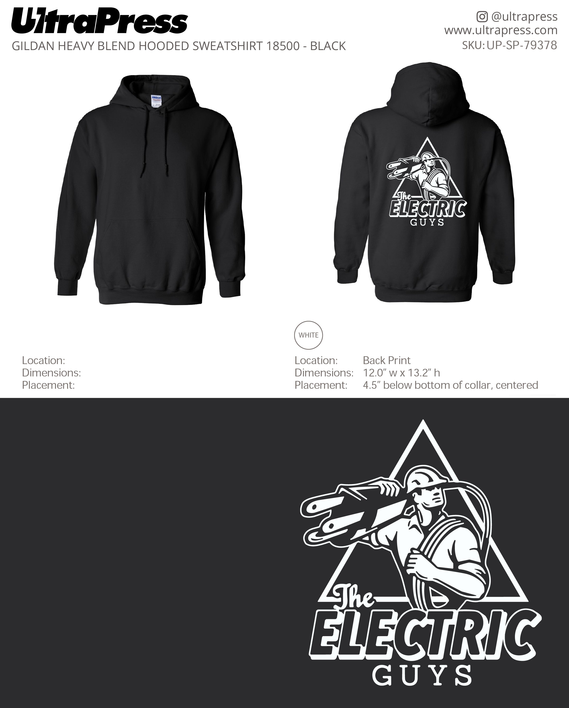 UP-SP-79378 The Electric Guys Hoodies - Jami Carley 50 Min Qty (Bulk)