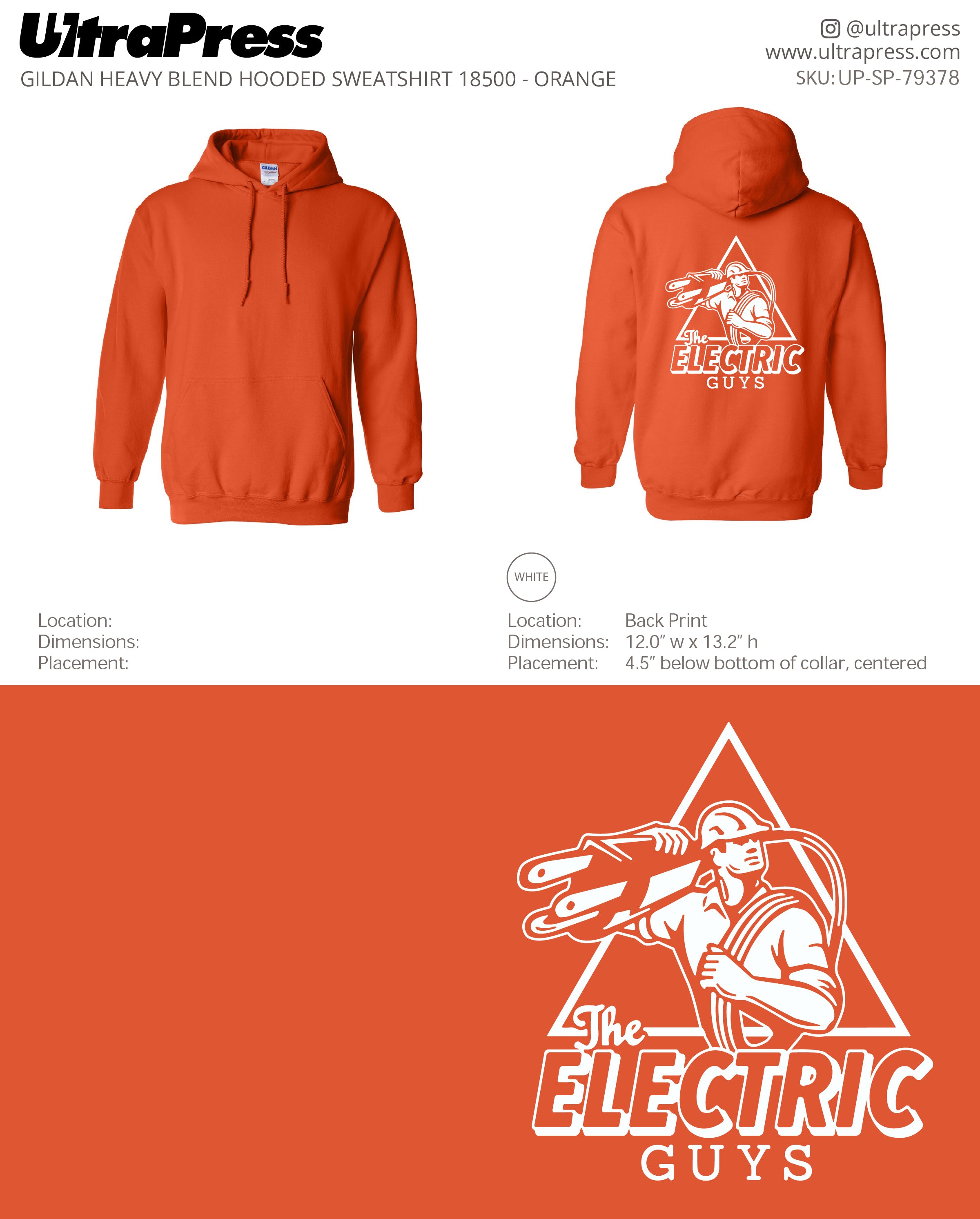 UP-SP-79378 The Electric Guys Hoodies - Jami Carley 50 Min Qty (Bulk)