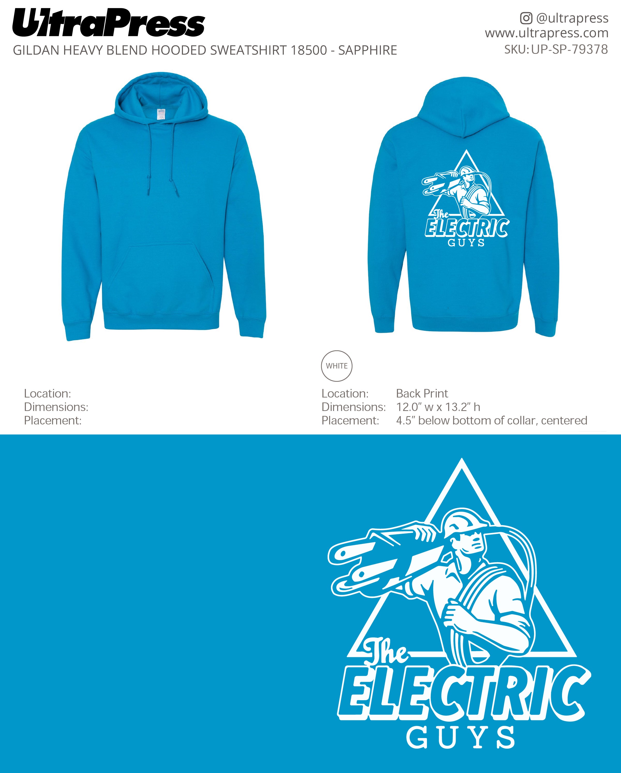 UP-SP-79378 The Electric Guys Hoodies - Jami Carley 50 Min Qty (Bulk)