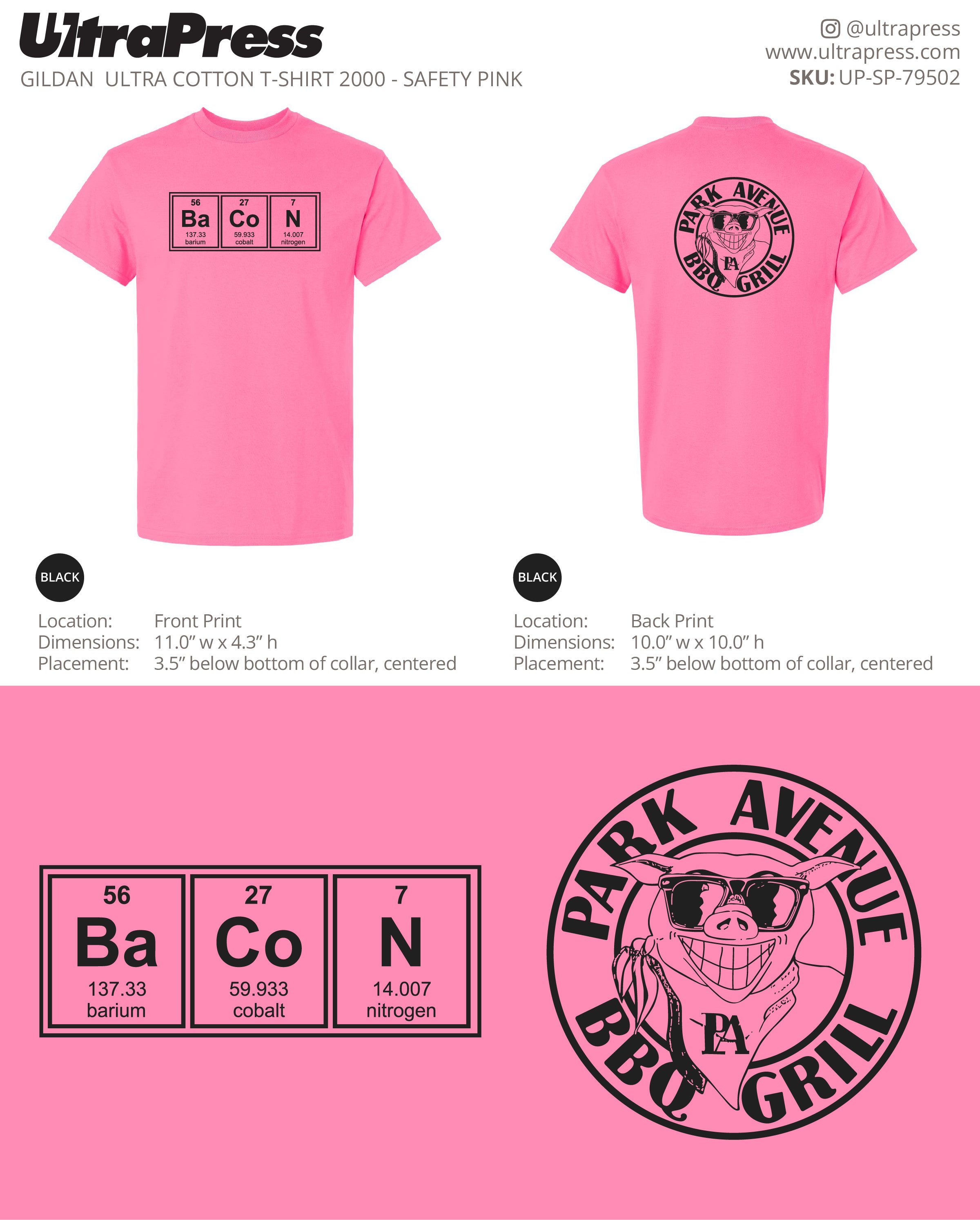 UP-SP-79502 Park Avenue BBQ Grill Shirts Black Ink - Dean Lavallee 100 Min Qty (Bulk)