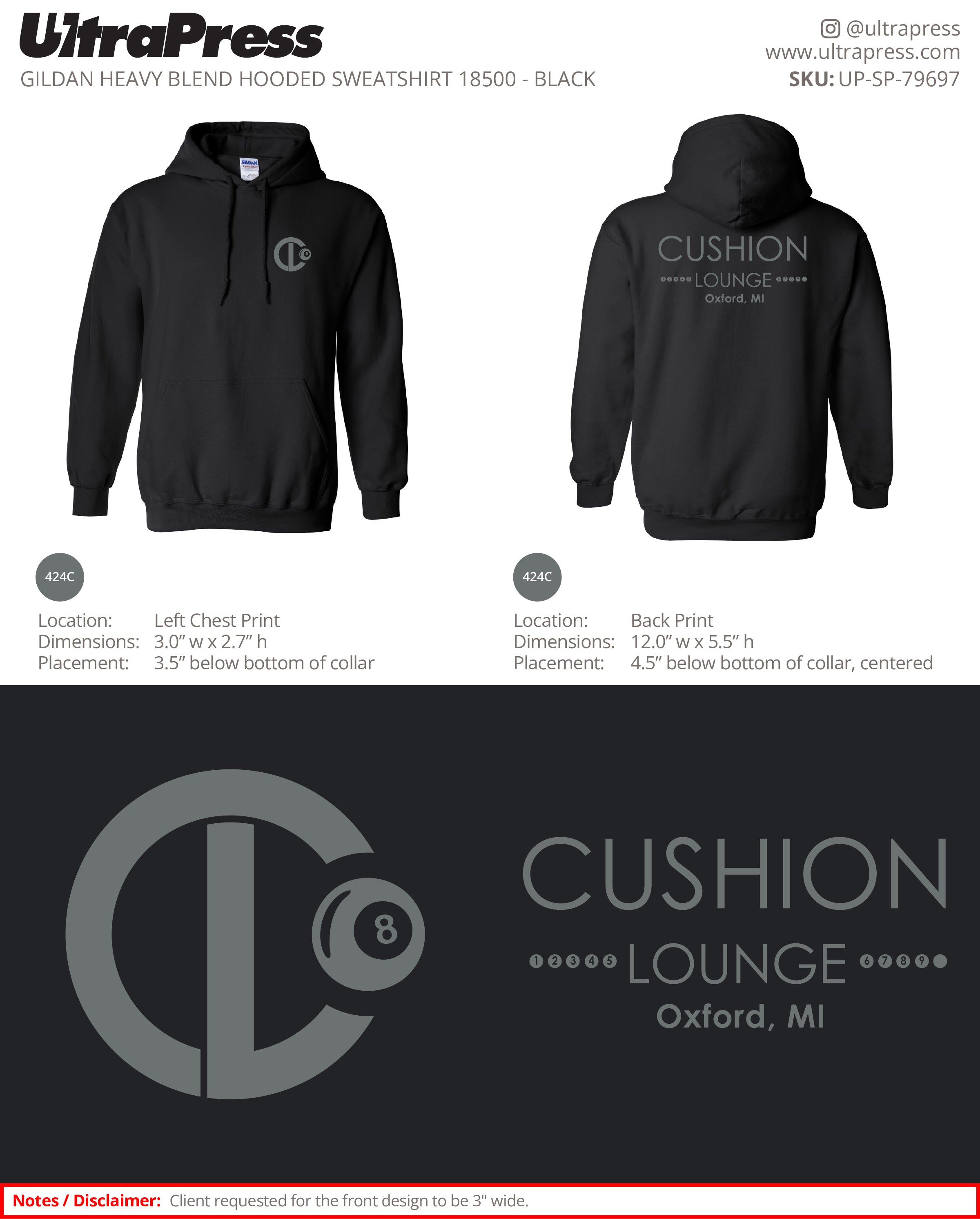 UP-SP-79697 Cushion Lounge HOODIES - Justin Zuehlke 50 Min Qty (Bulk)