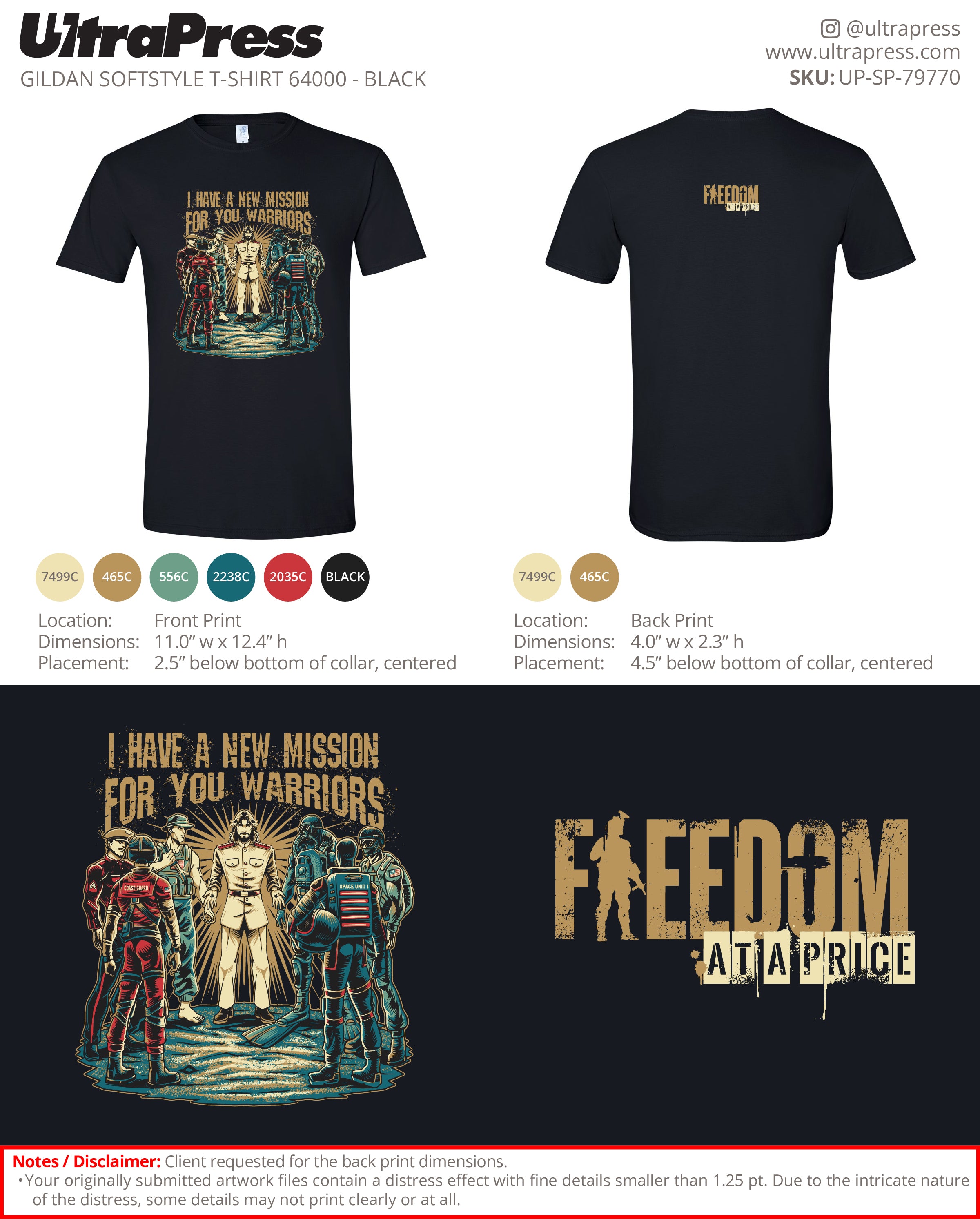 UP-SP-79770 Freedom Jesus and US Military - Benjamin Hutchins 288 Min Qty (Bulk)