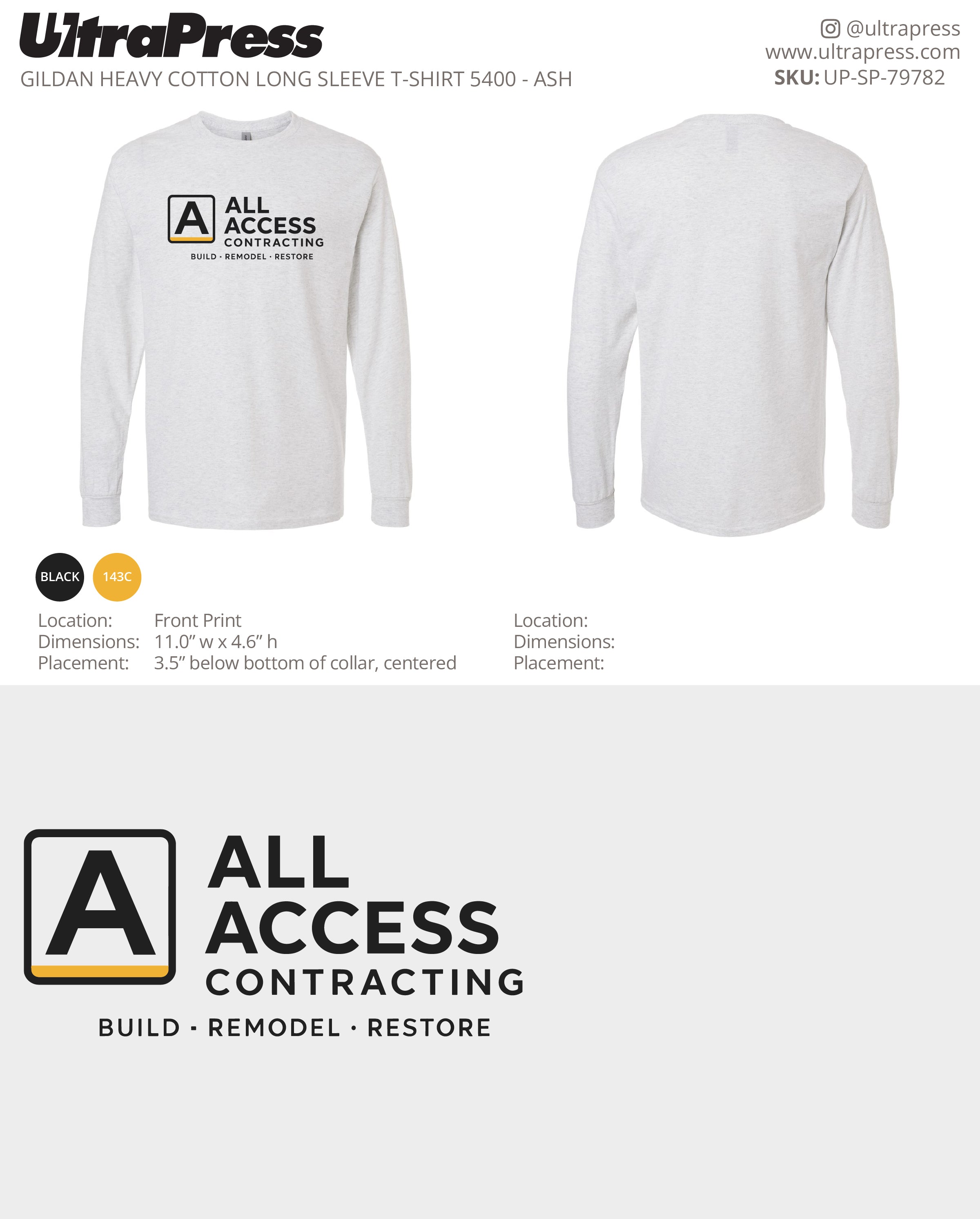 UP-SP-79782 All Access Contracting (Long Sleeves) - Ben Hall-Volpenhein 24 Min Qty (Bulk)