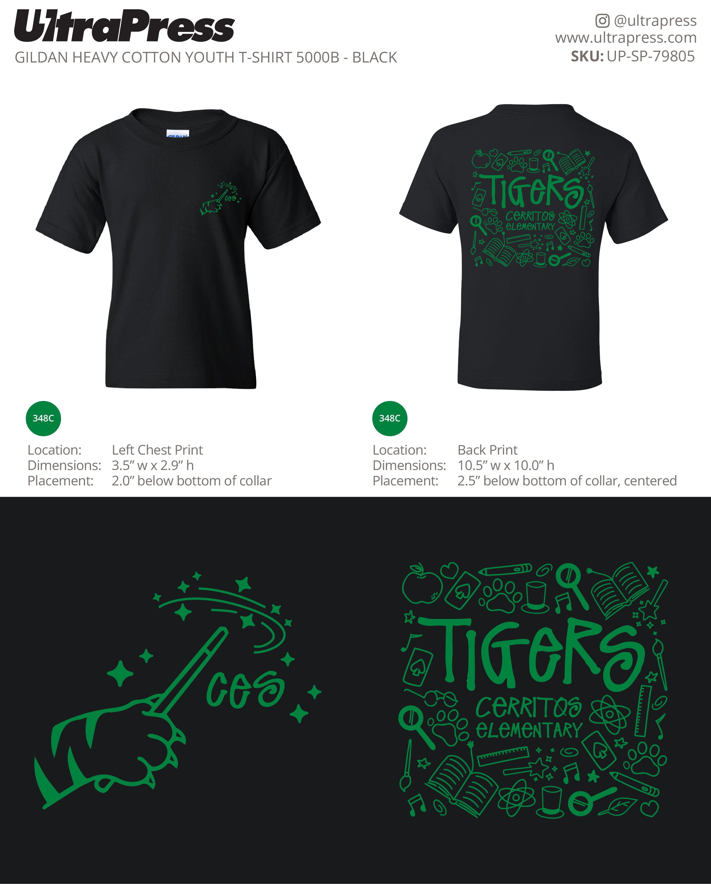 UP-SP-79805 Cerritos Elementary Tigers - Carol Park - 100 Min Qty (Bulk)