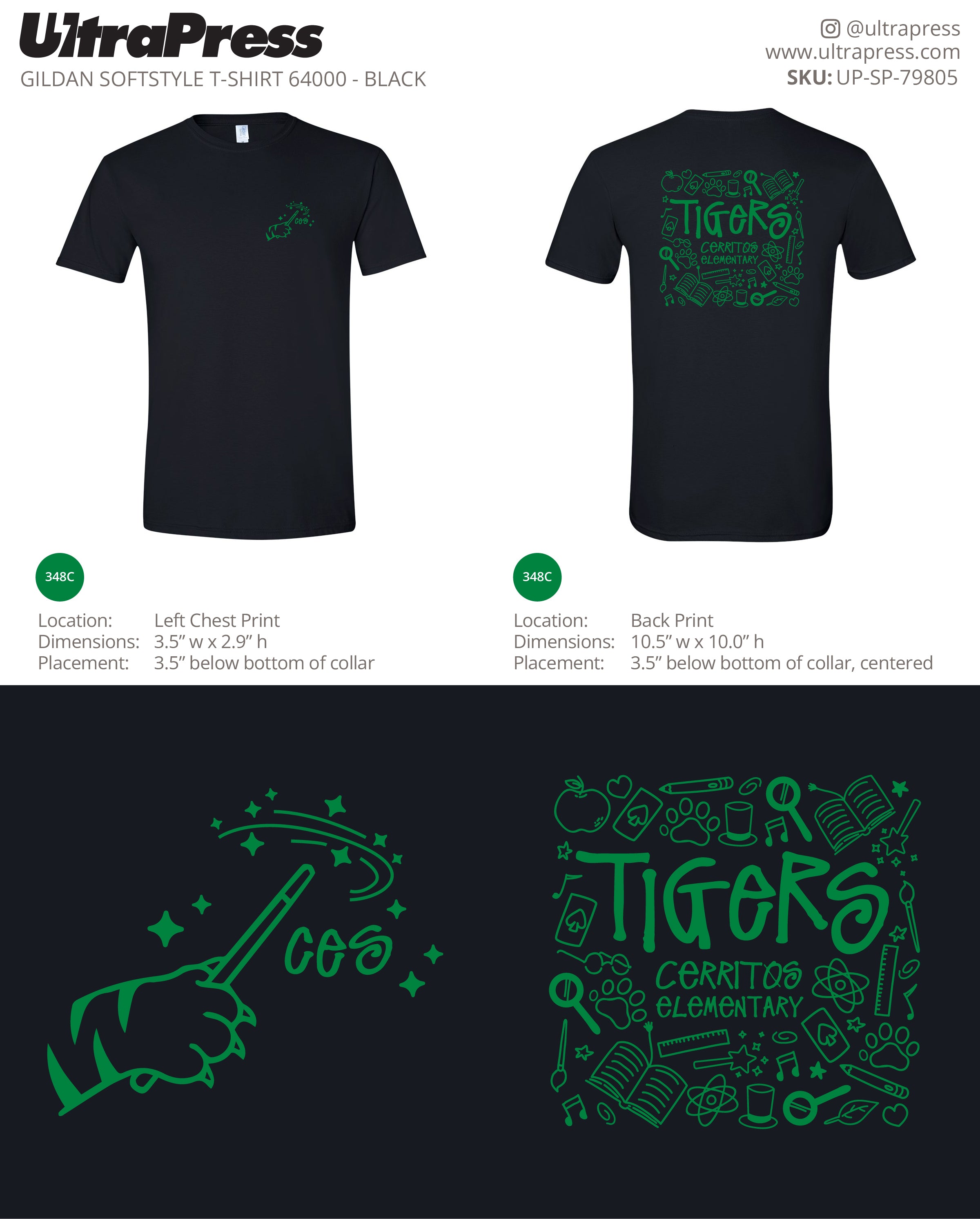 UP-SP-79805 Cerritos Elementary Tigers - Carol Park - 100 Min Qty (Bulk)