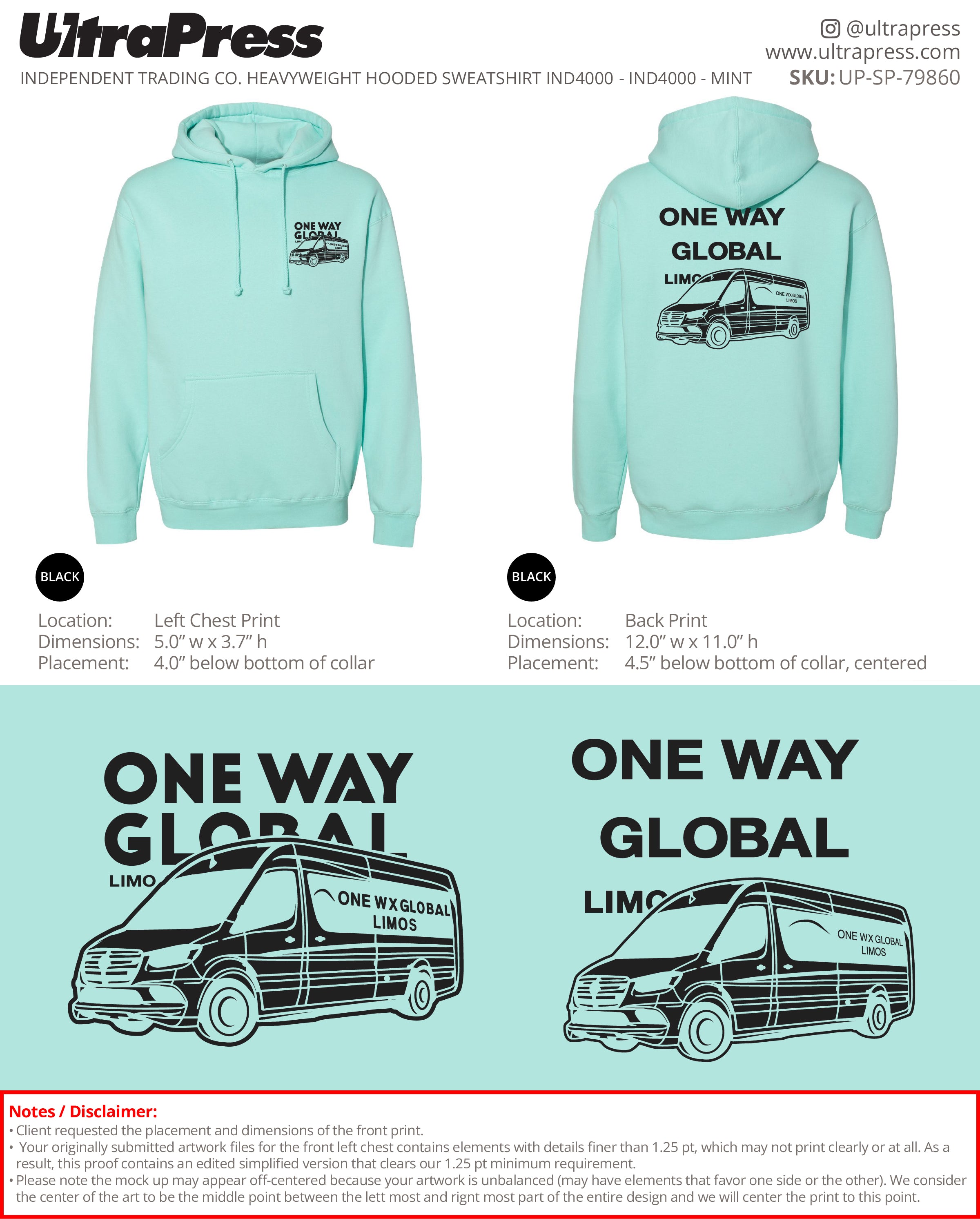 UP-SP-79860 One Way Global Black Ink - Carlvin 24 Min Qty (Bulk)