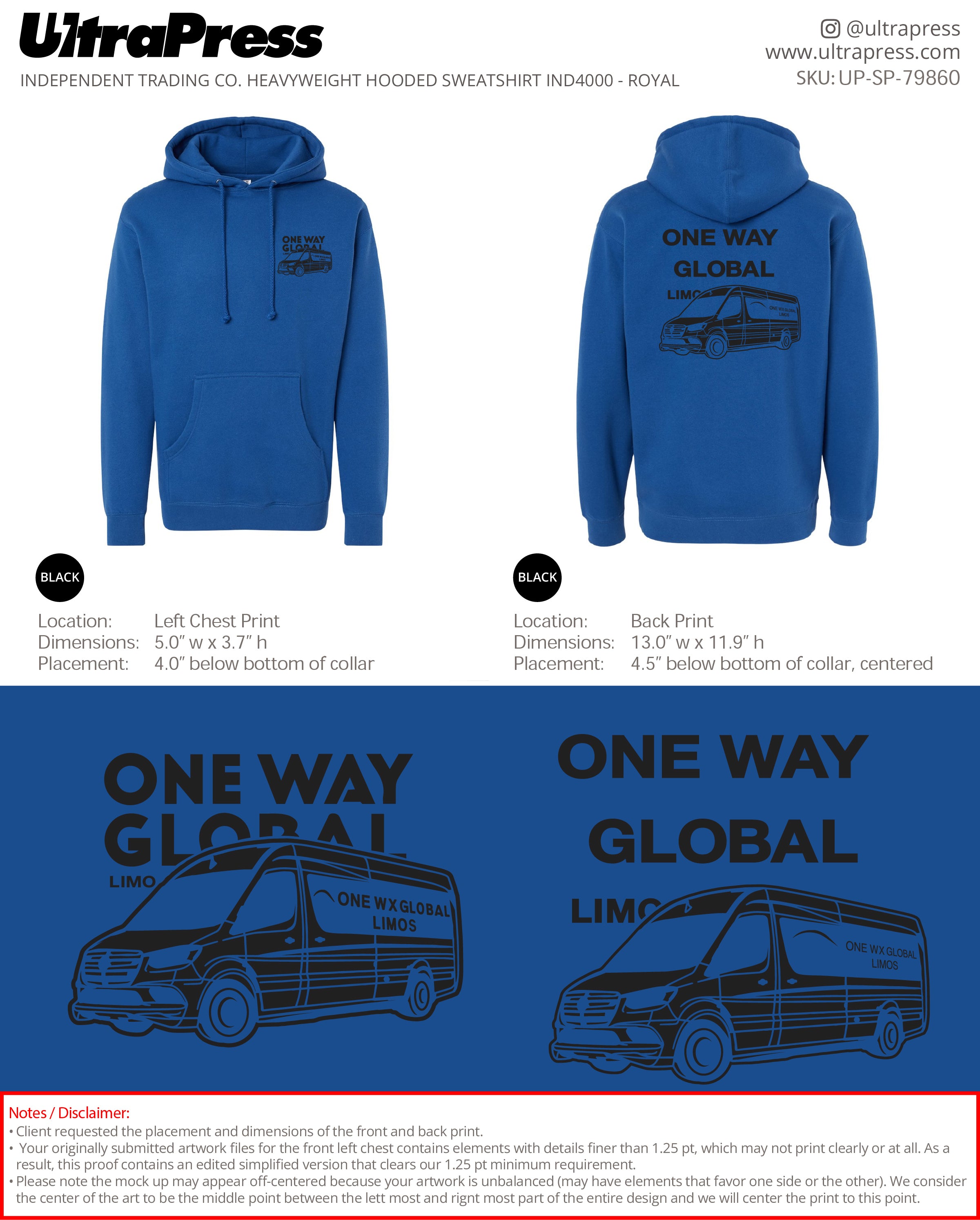 UP-SP-79860 One Way Global Black Ink - Carlvin 24 Min Qty (Bulk)