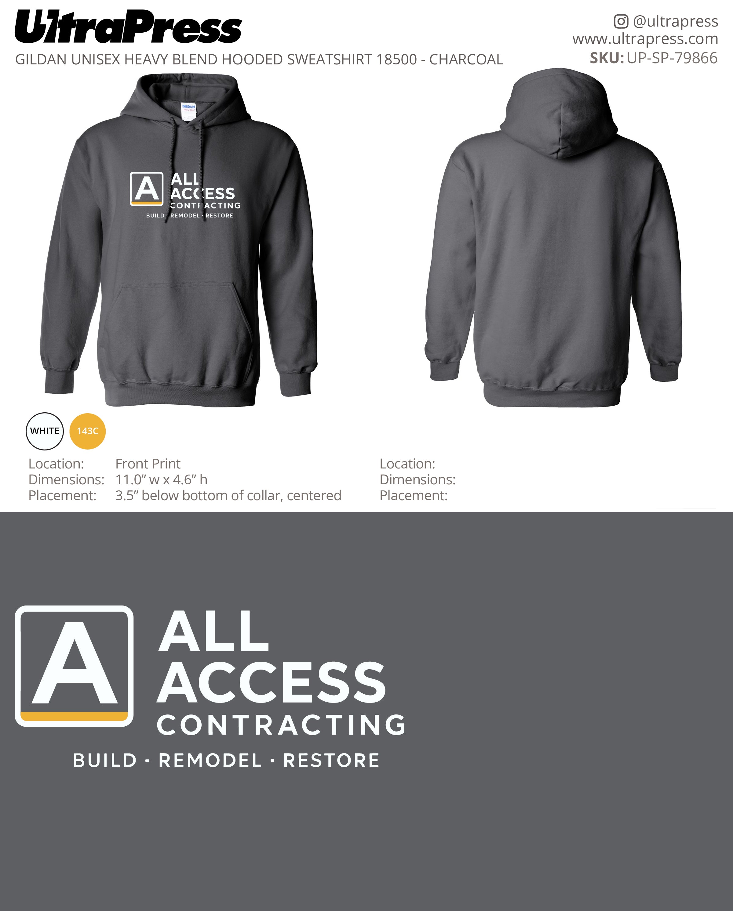 UP-SP-79866 All Access Contracting (Hoodies) - Ben Hall-Volpenhein 24 Min Qty (Bulk)
