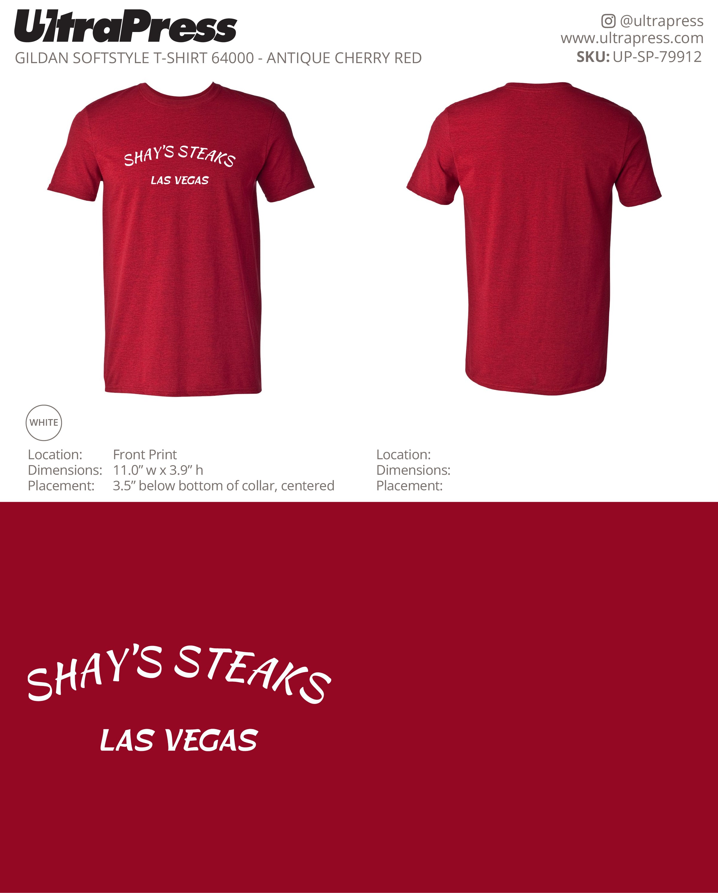 UP-SP-79912 Shay's Steaks Las Vegas - Scott Diclaudio 100 Min Qty (Bulk)